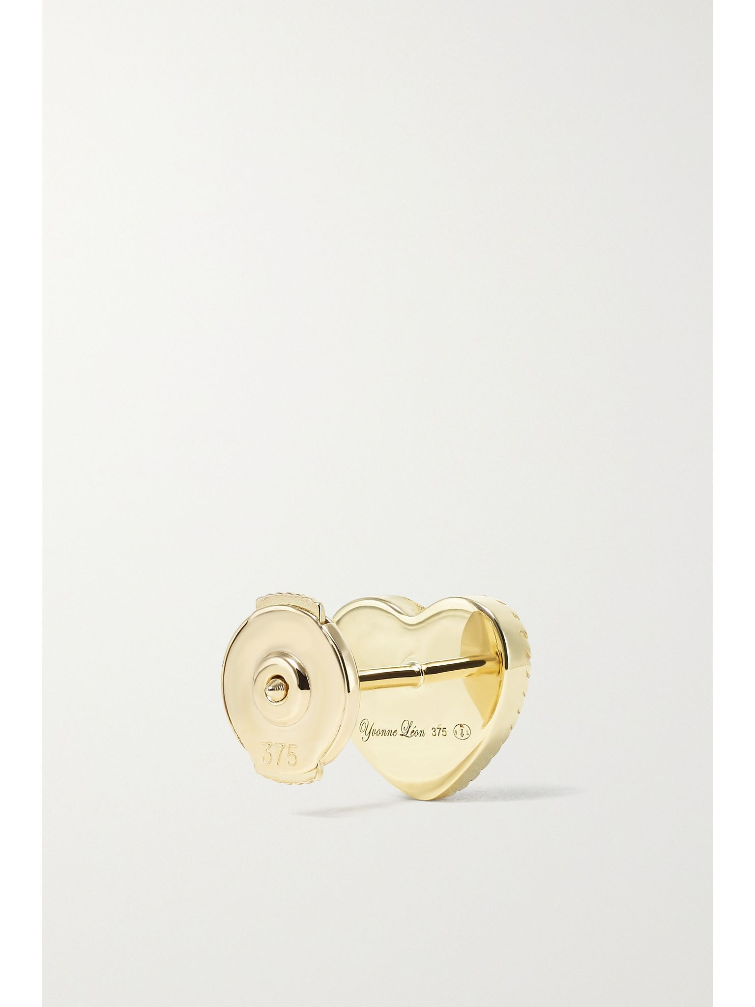 9-karat gold, mother-of-pearl and diamond earrings White - 4