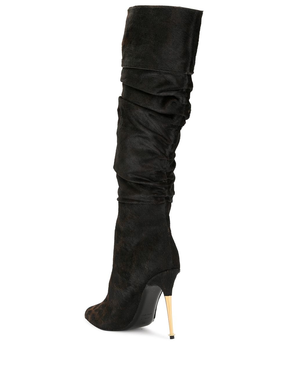 leopard print knee-length boots - 3