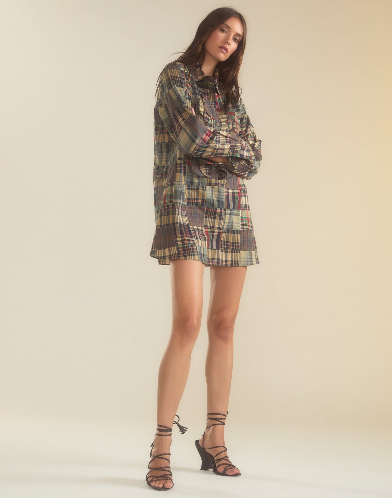 Madrid Madras Tuxedo Dress - 3