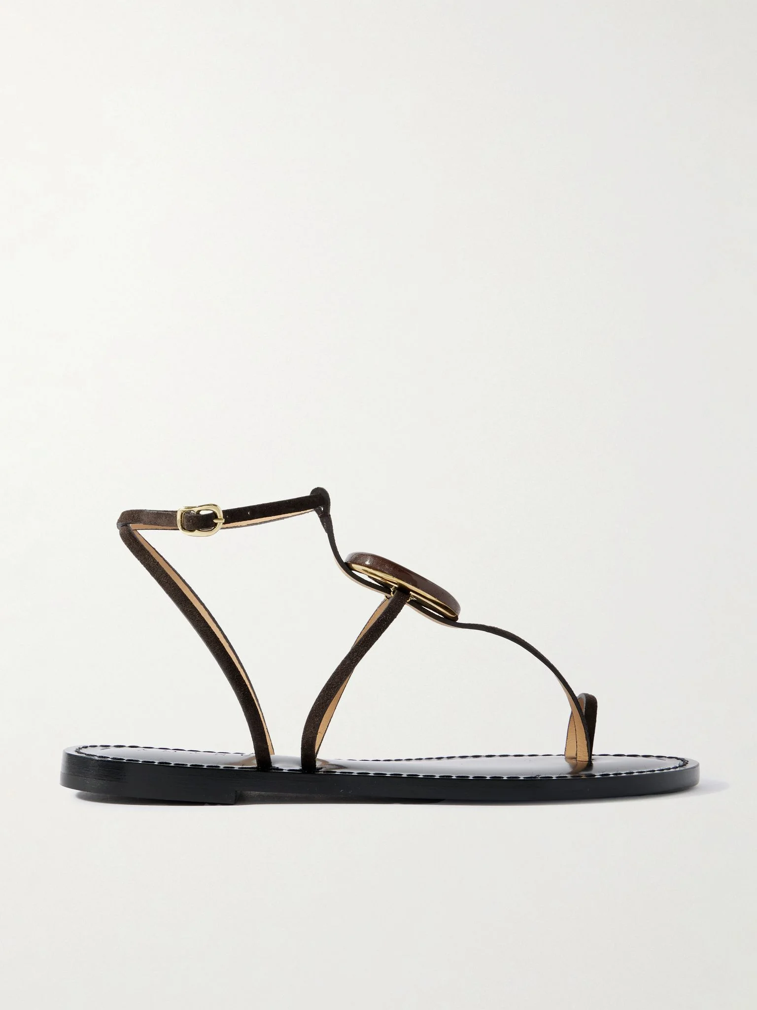 The Cairo embellished suede sandals Chocolate - 1