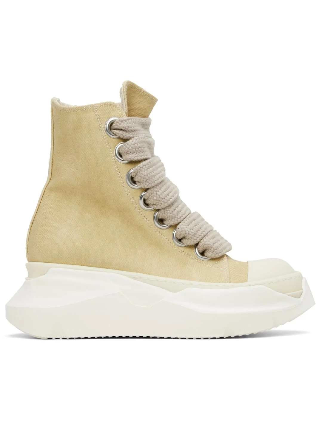 Beige Hollywood Jumbo Laces Abstract Sneak Sneakers - 1