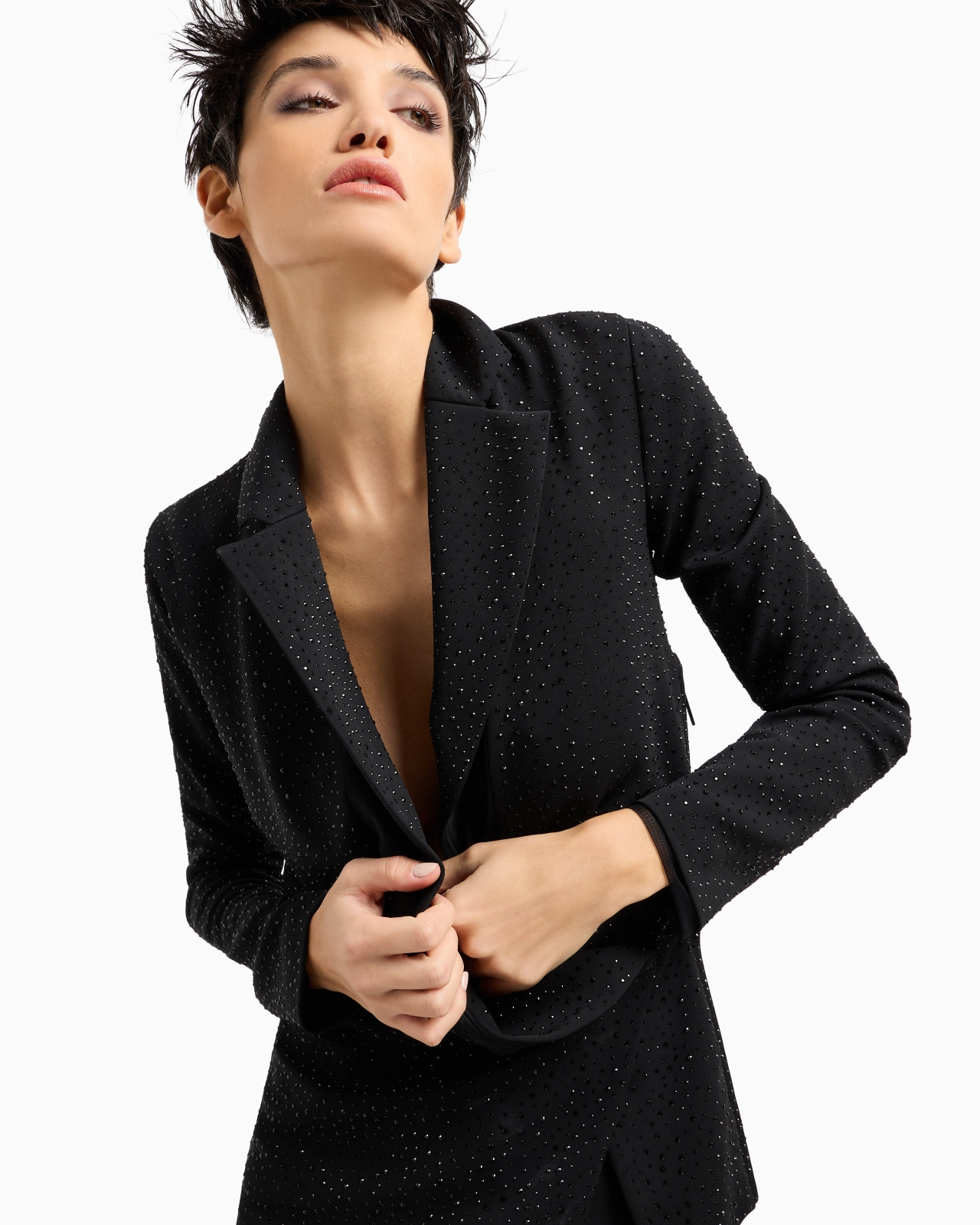 ASV viscose single-breasted jacket with all-over embroidery - 6