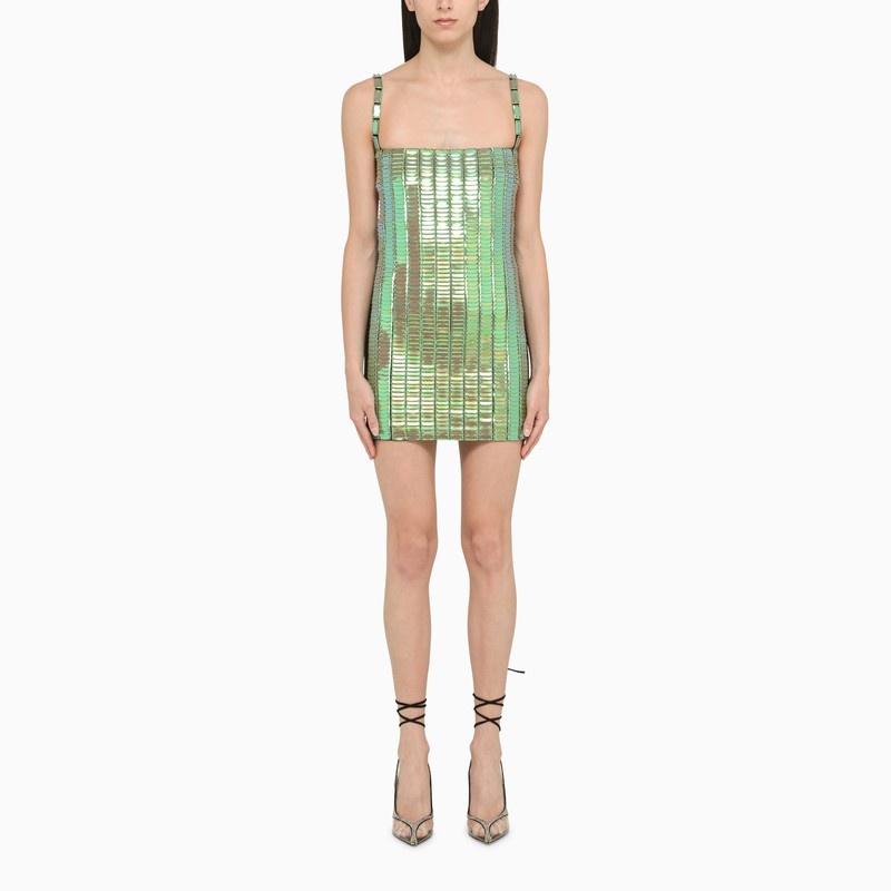 The Attico Iridescent Green Rue Mini Dress Women - 1