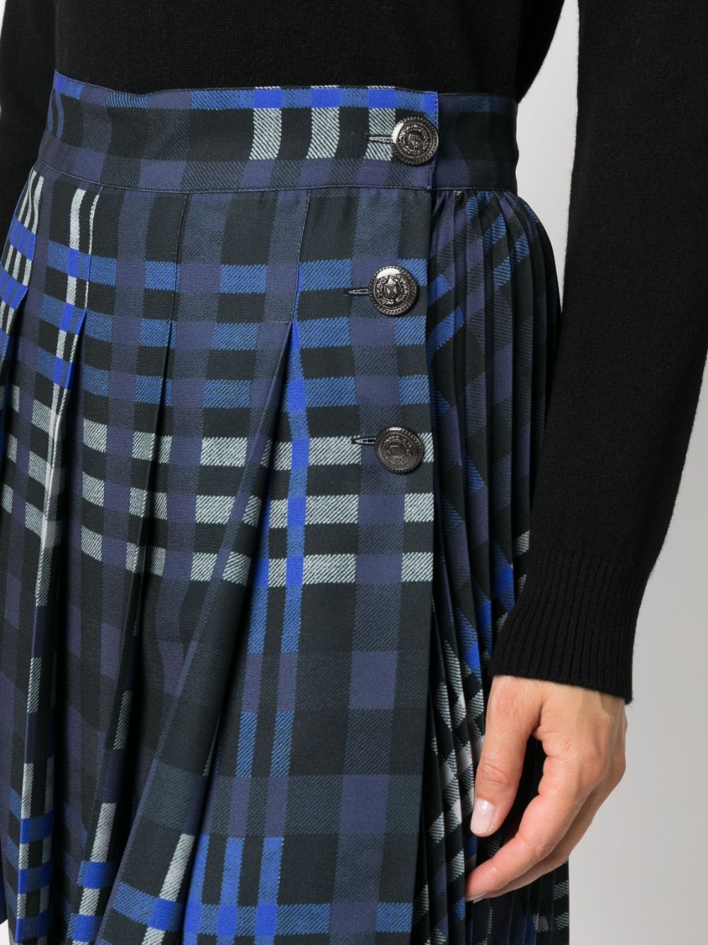 plaid-check pleated skirt - 5