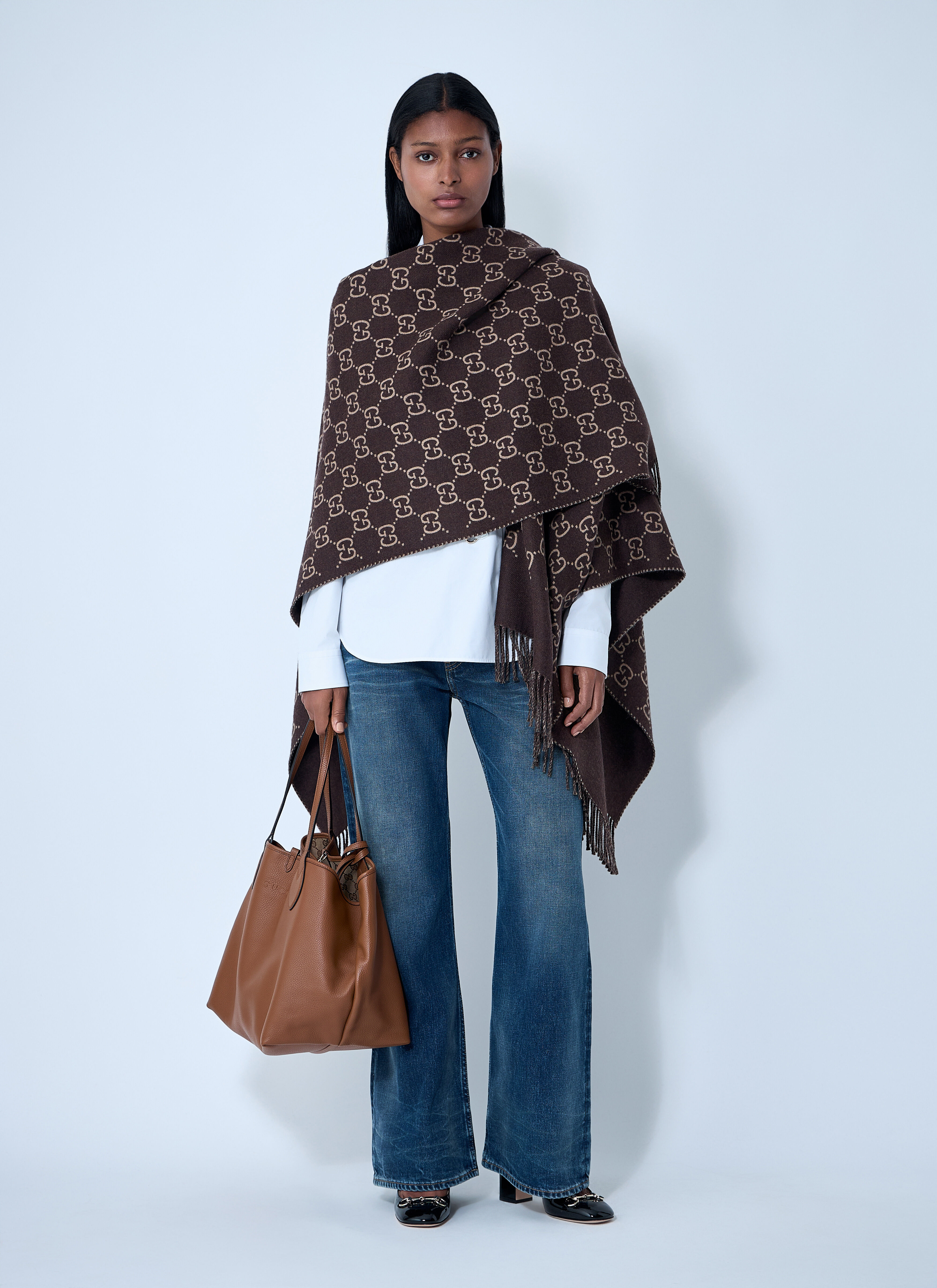 GUCCI GG Wool Jacquard Cape | lncc | REVERSIBLE