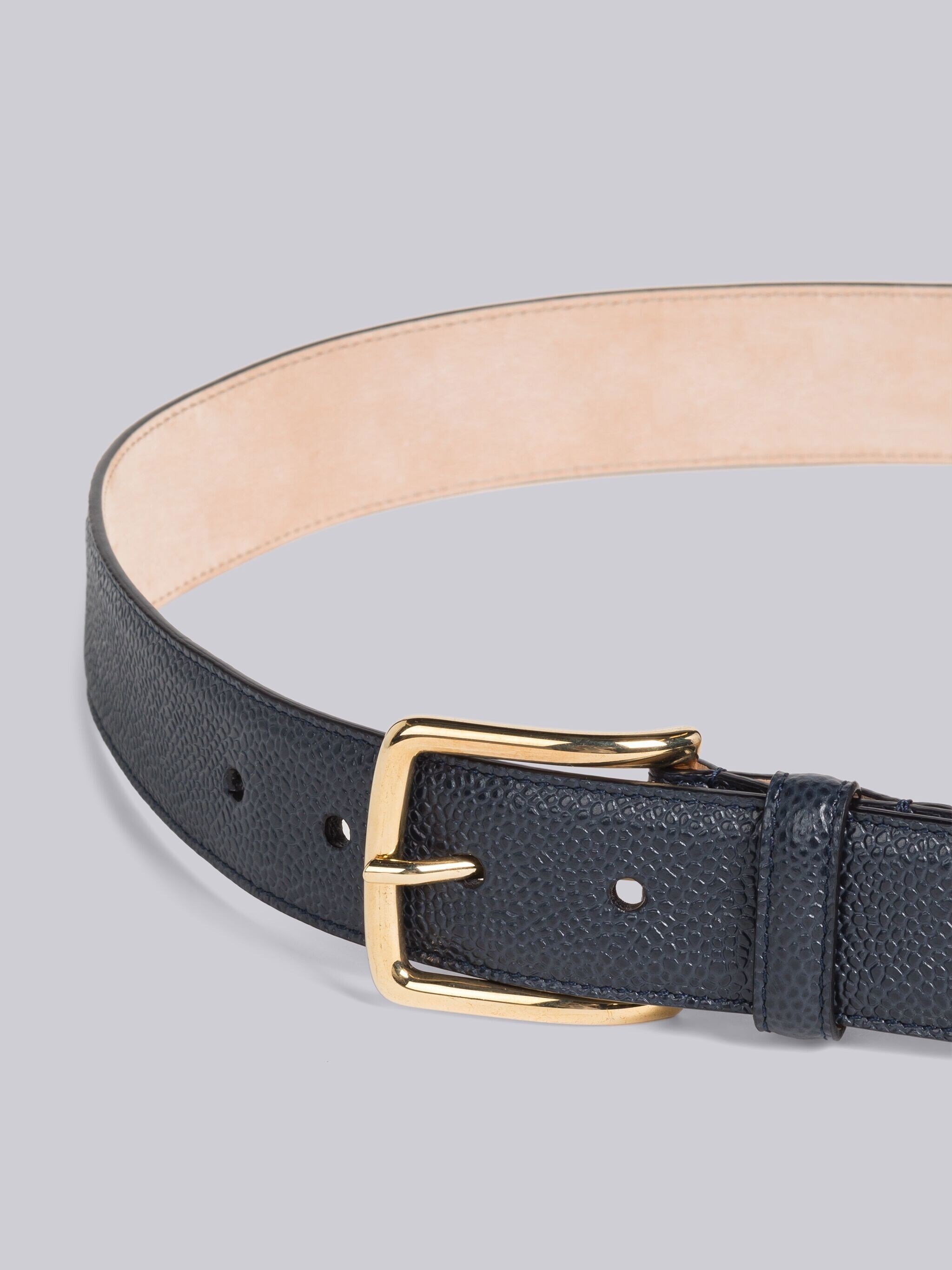 Pebble Grain Leather 4-Bar Classic Belt - 2