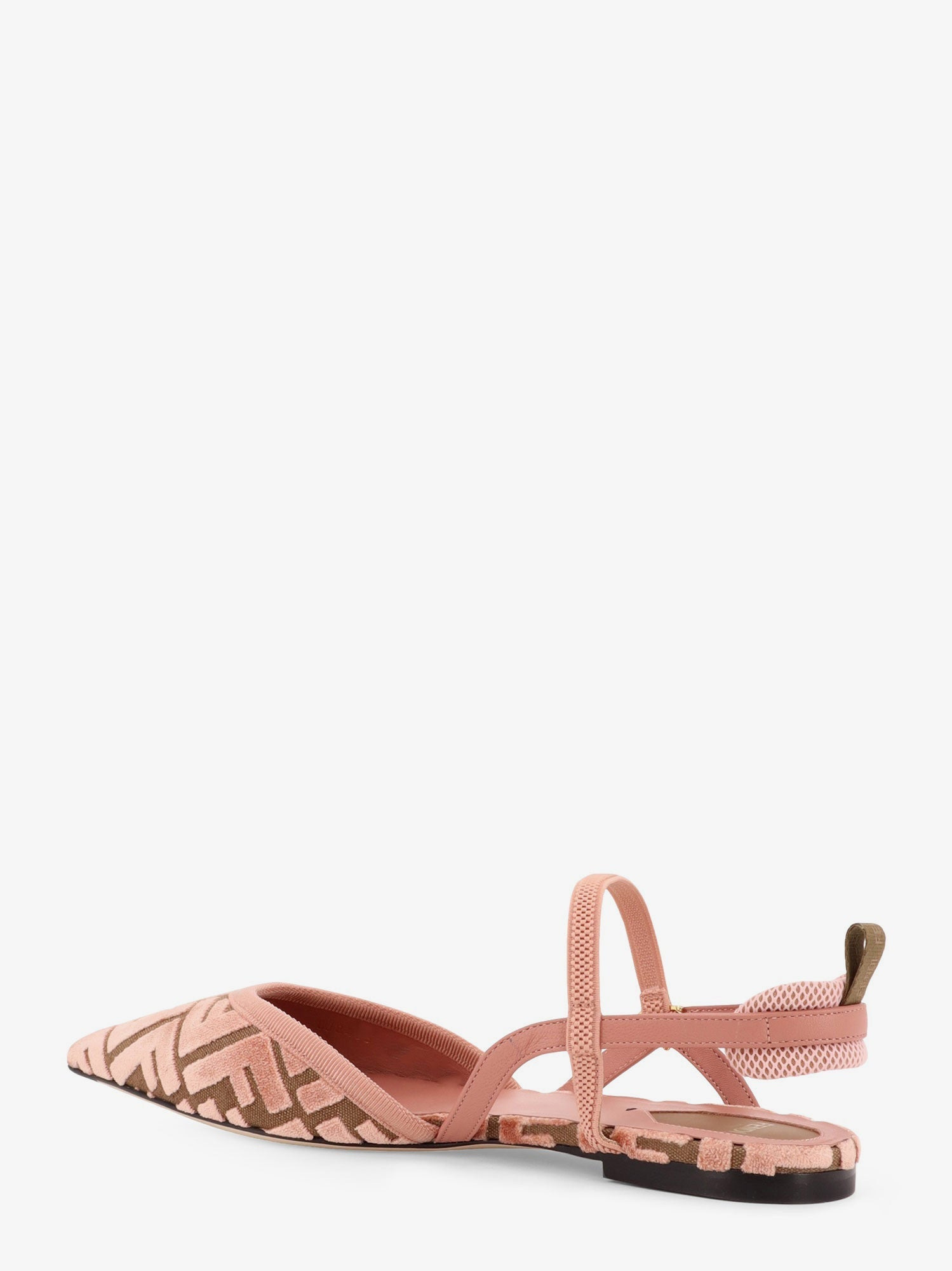 Fendi Ff Jacquard Velvet Slingback Ballerinas - 3