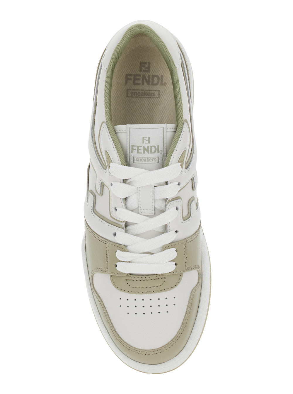 Fendi Men 'Match' Beige Low-Top Sneakers With Ff Detail In Leather Man - 4