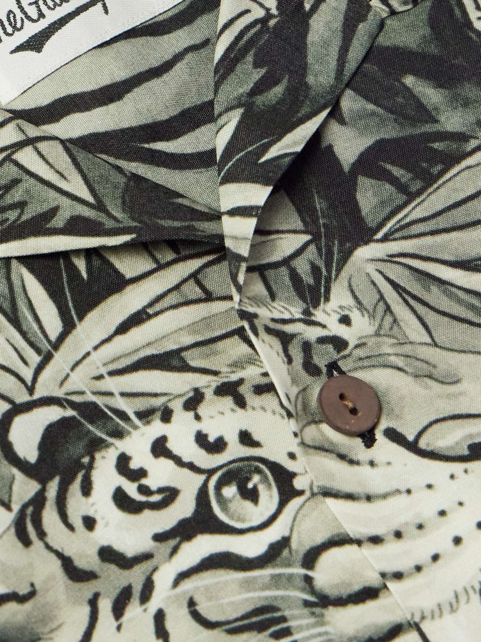 + Tim Lehi Camp-Collar Printed Poplin Shirt - 6