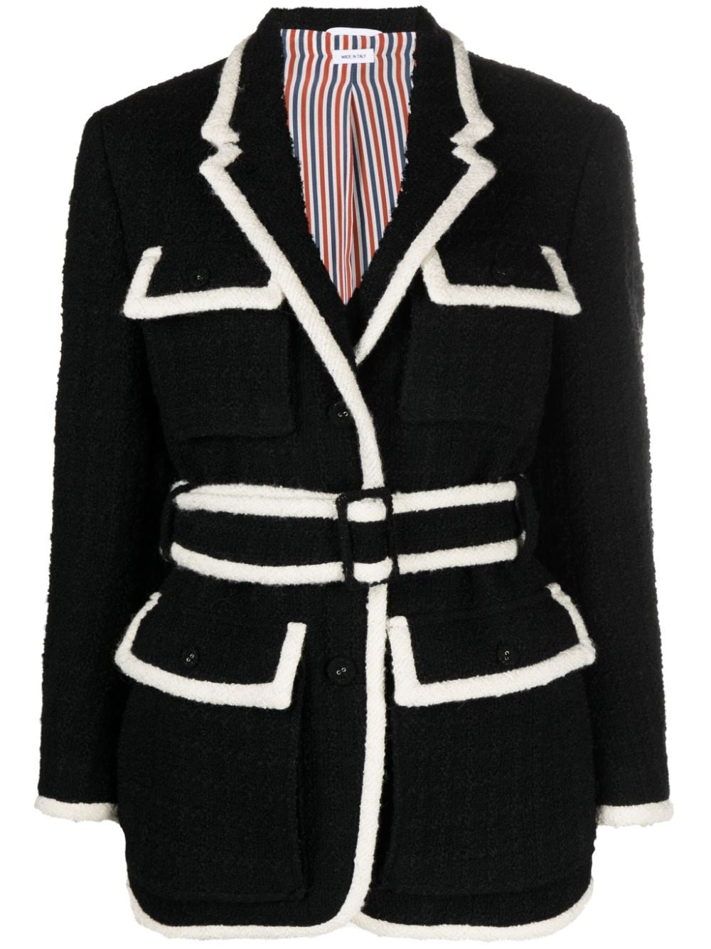 belted tweed jacket - 1