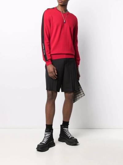 Alexander McQueen logo-stripe wool jumper outlook