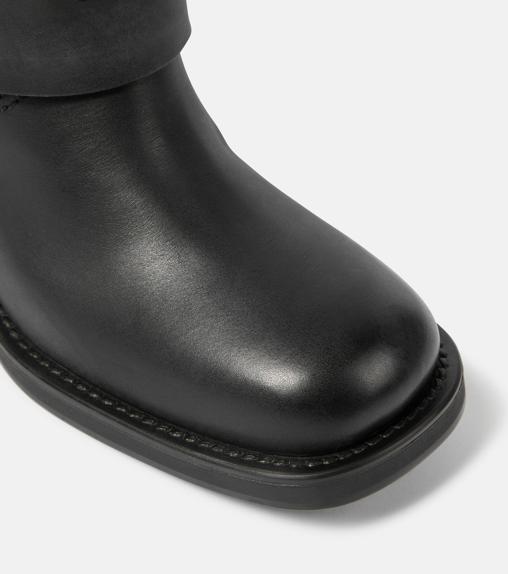 Leather biker boots - 5