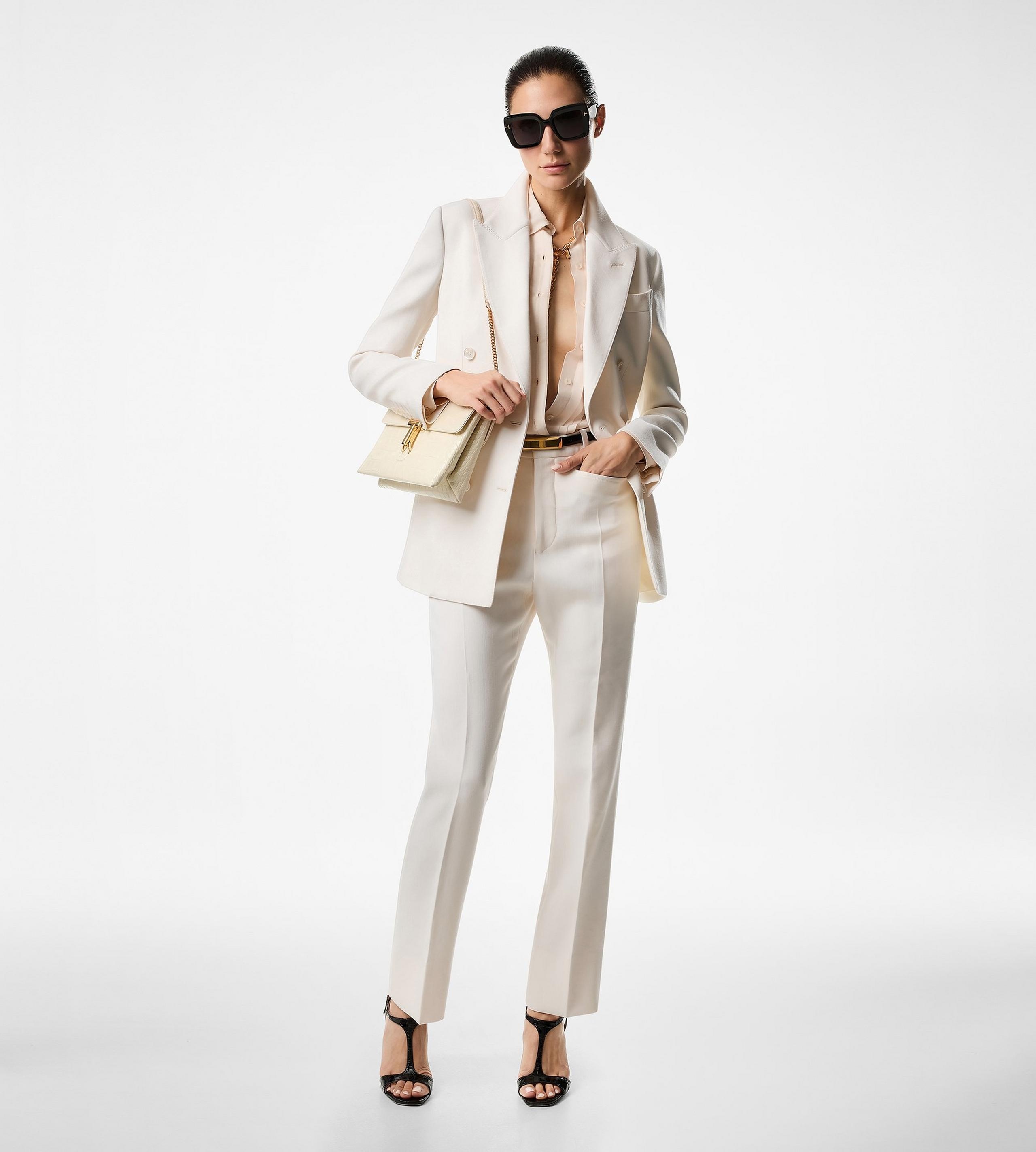 WOOL AND SILK BLEND TWILL "WALLIS" TAILORED PANTS - 3