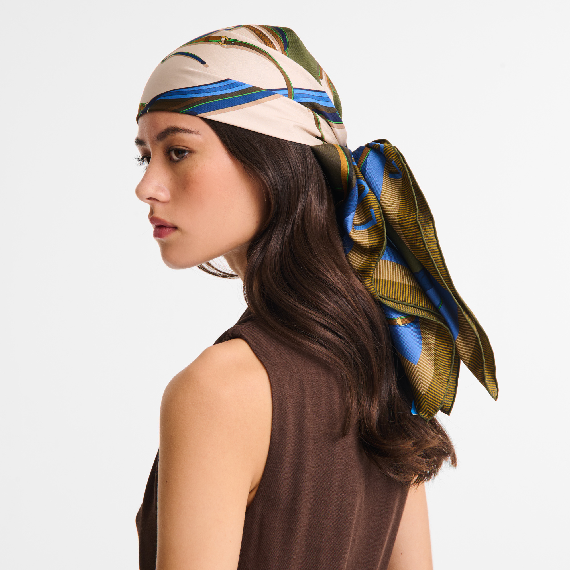 A toute Allure Silk scarf 90 Khaki - OTHER - 2