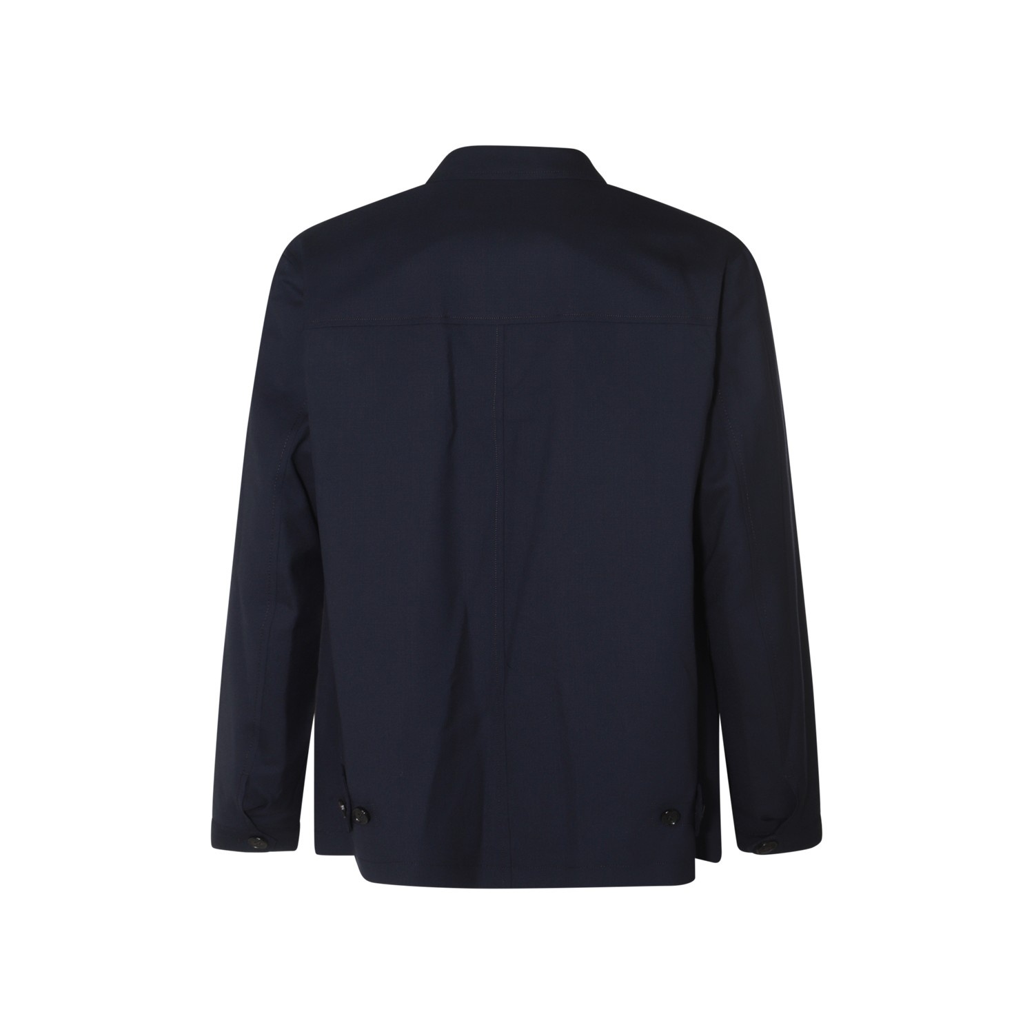 NAVY BLUE WOOL BLAZER - 2