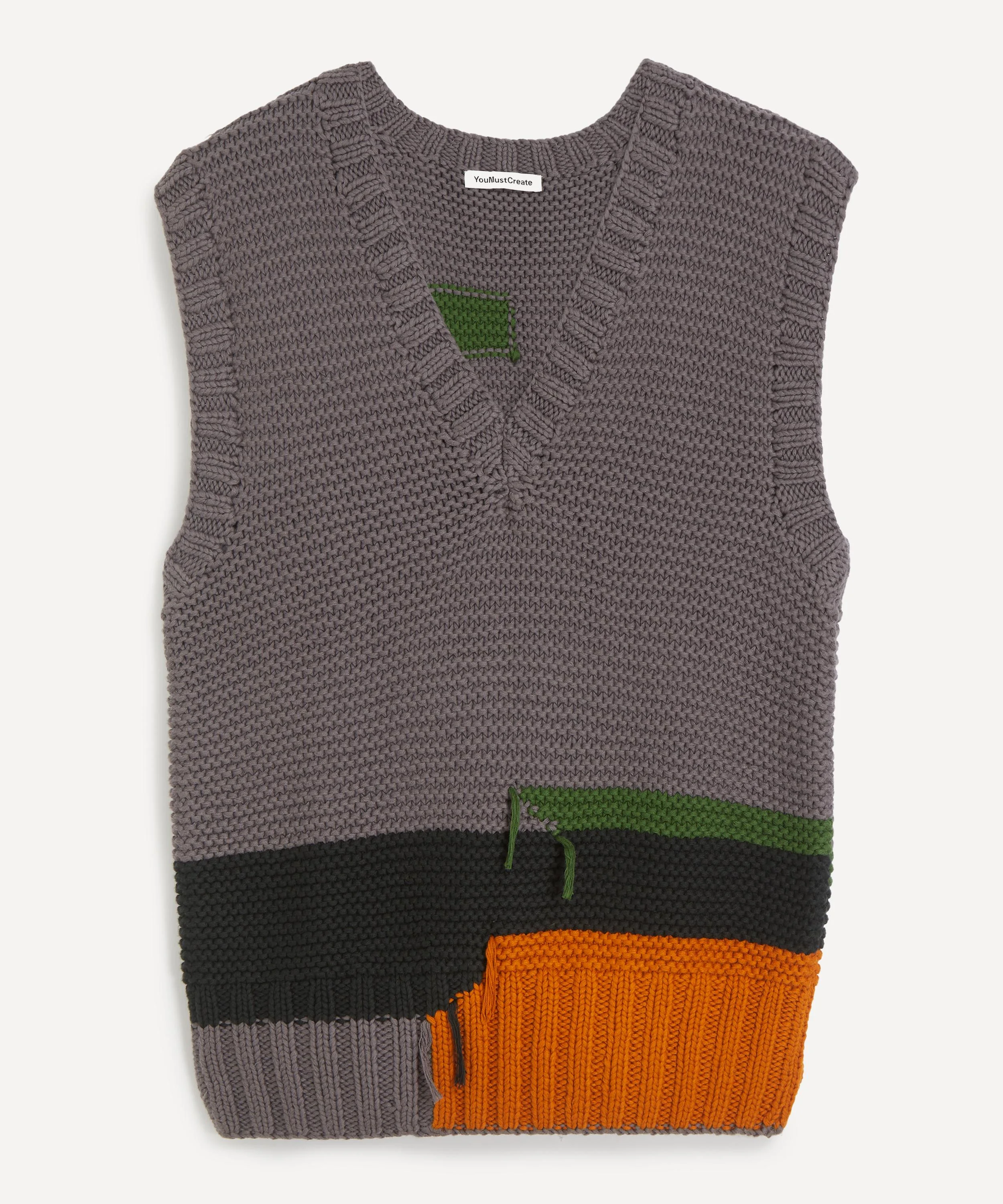 Heidi Grey Cotton-Knit Vest - 1