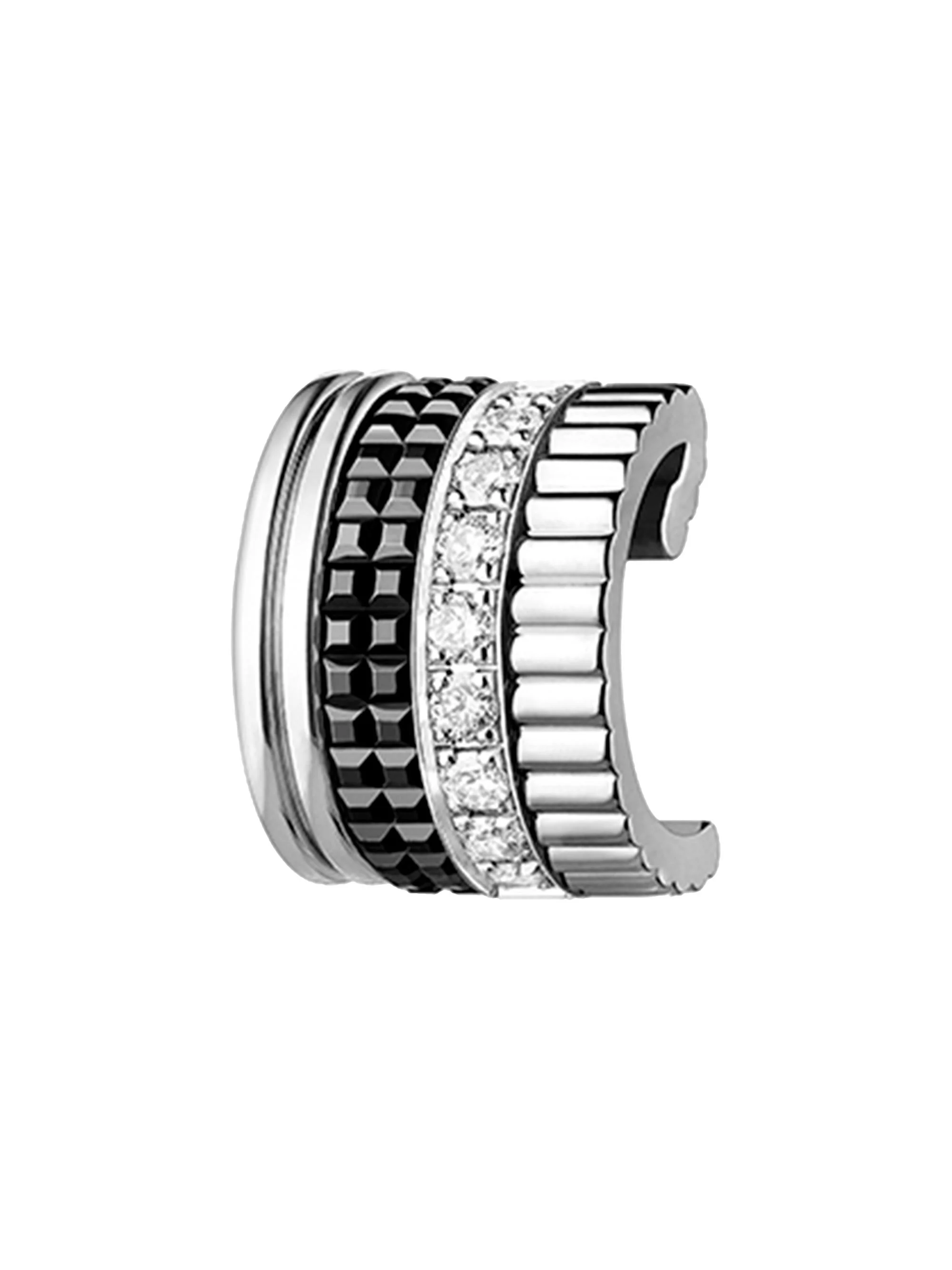 Women's Quatre Black Edition 18K White Gold, PVD & 0.14 TCW Diamond Single Clip Earring - White Gold - 1