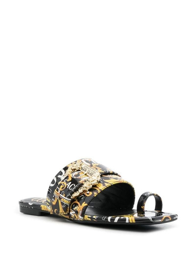 VERSACE JEANS COUTURE 15mm baroque pattern-print open-toe mules outlook