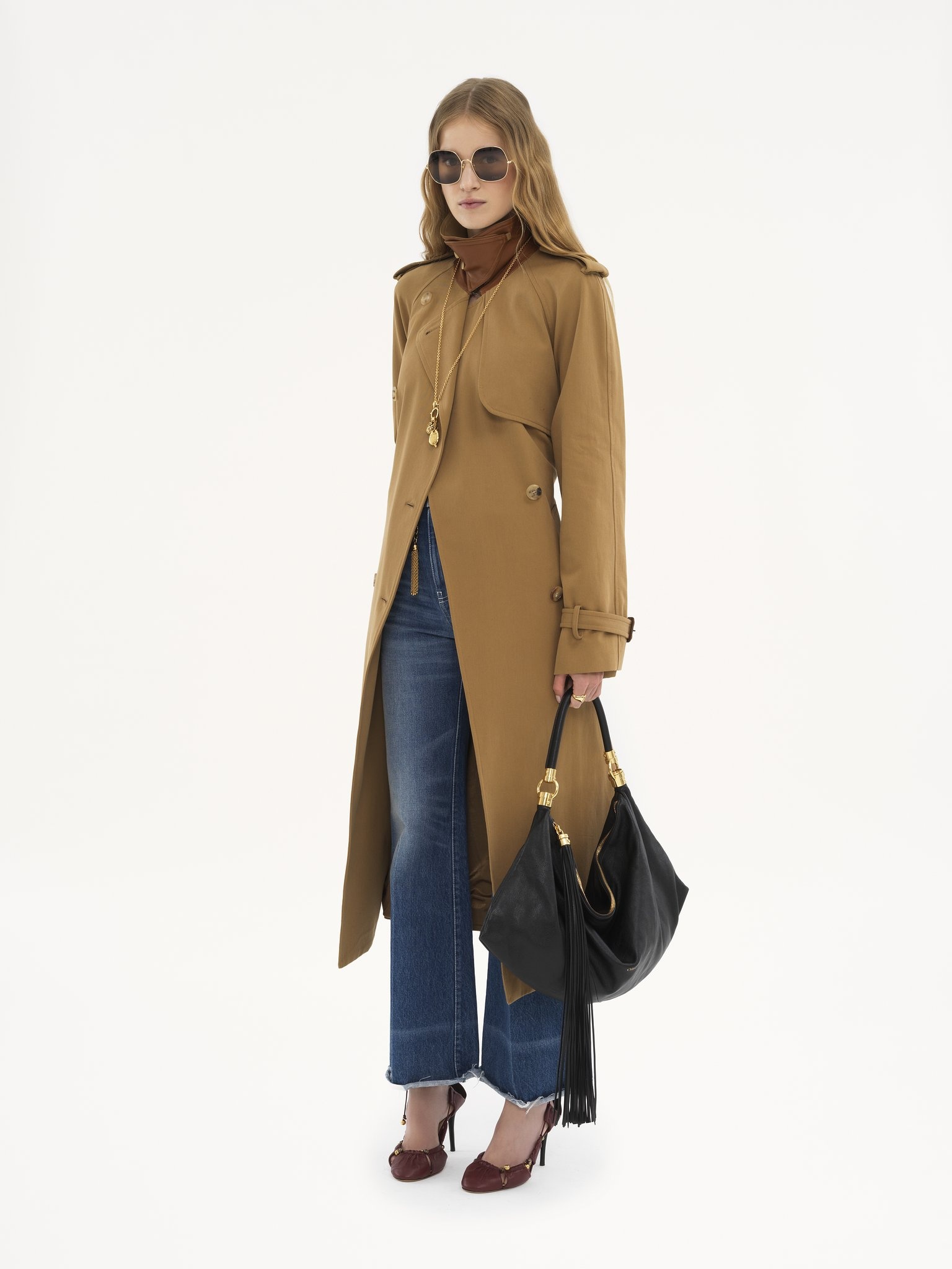 CHLOÉ FOULARD SHOULDER BAG IN GRAINED LEATHER - 8