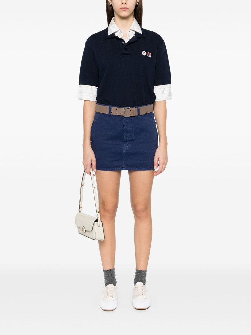 Miu Miu logo-appliqué mini skirt outlook