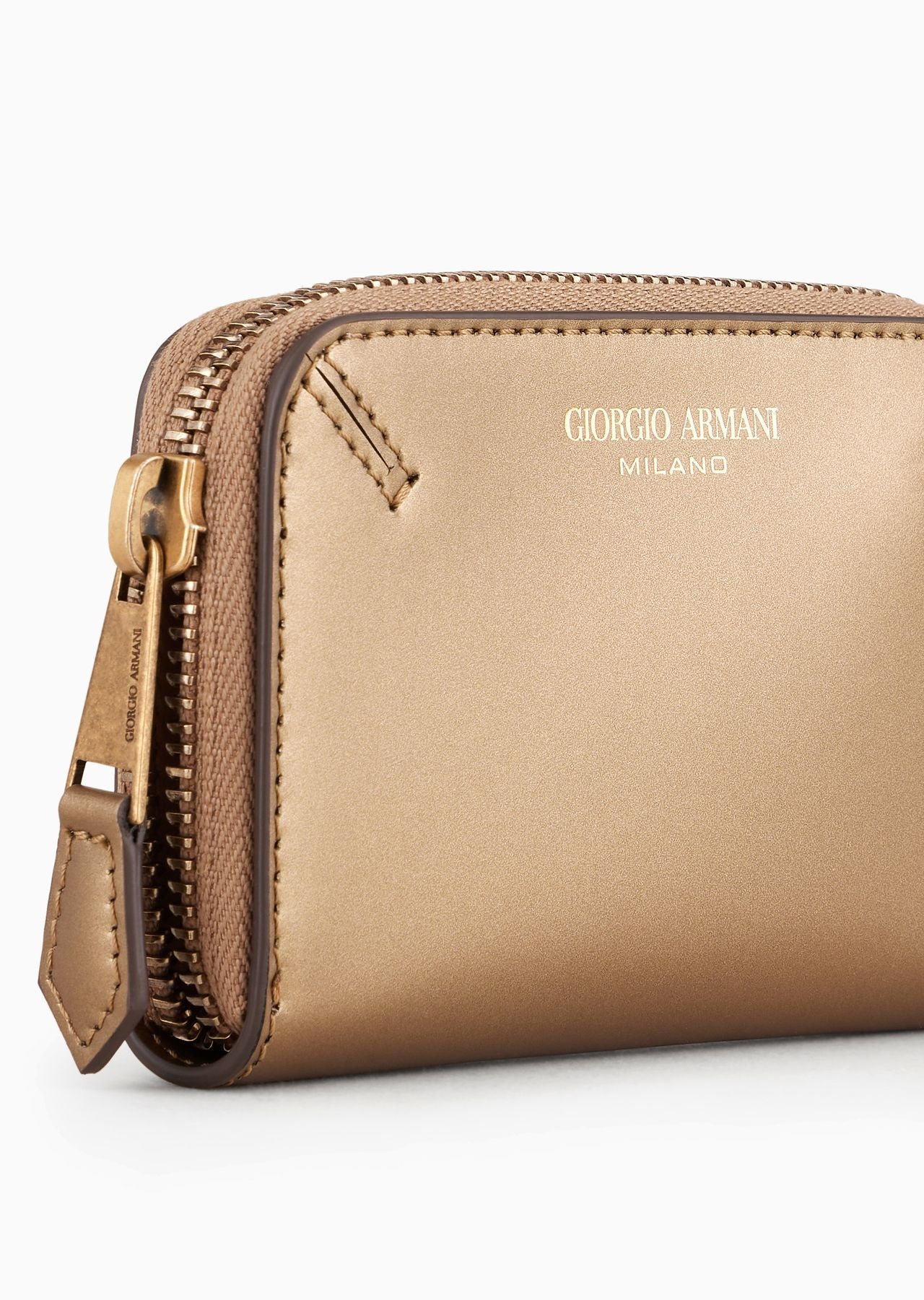 La Prima lamé-leather card holder with wraparound zip - 4