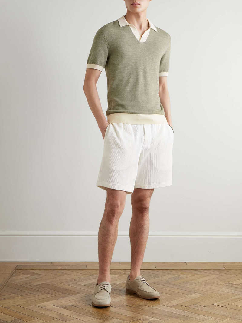 ORLEBAR BROWN Trevone Straight-Leg Cotton-Blend Seersucker Drawstring Shorts outlook