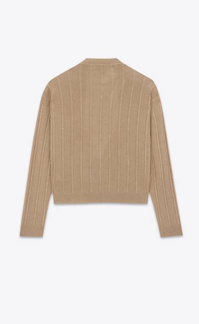 SAINT LAURENT loose cardigan in ribbed knit outlook