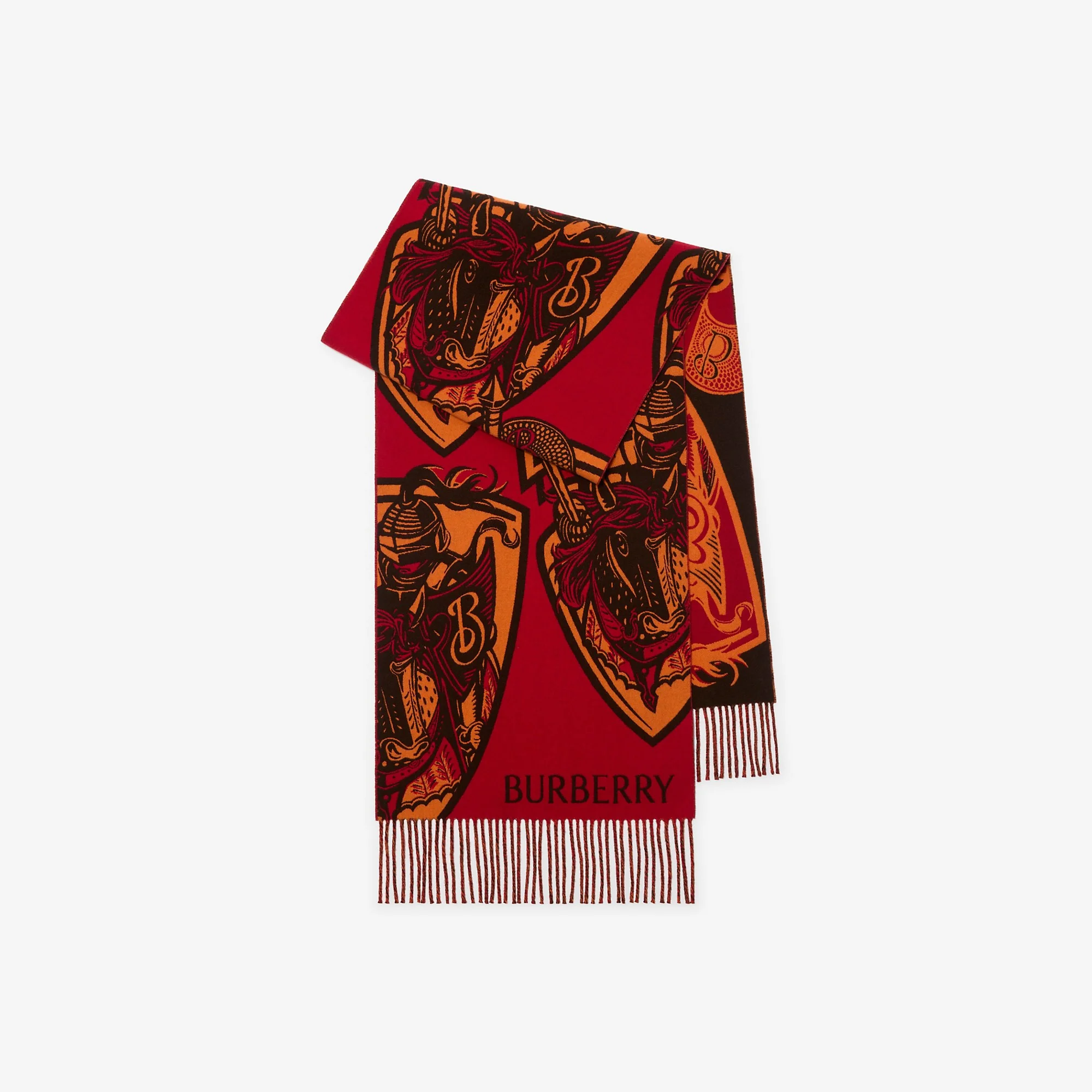 Charging Knight Wool Cashmere Scarf - 1