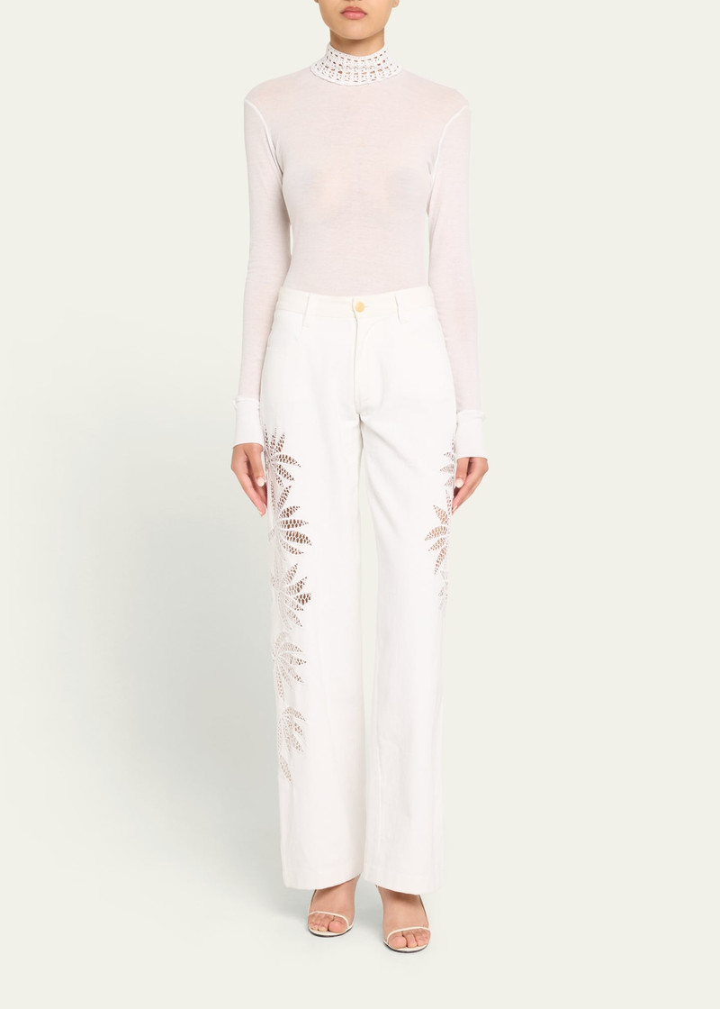 diotima Saada Crochet Mock-Neck Top outlook