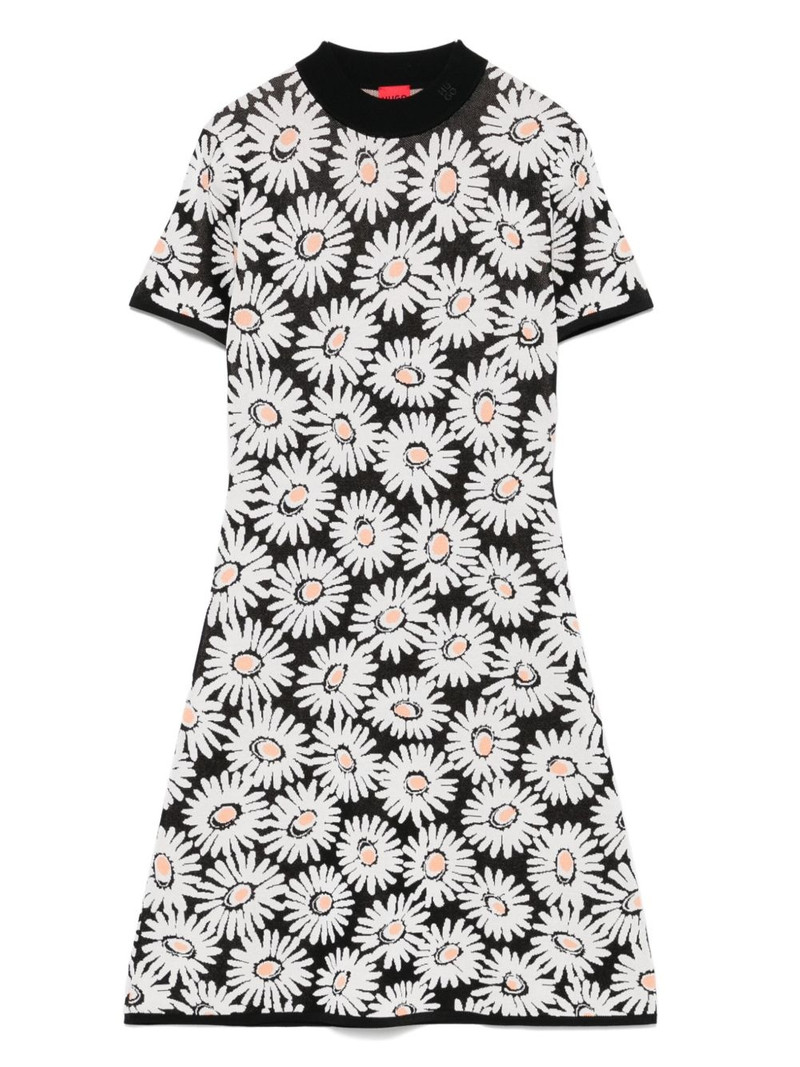 floral-jacquard 미니 드레스 1