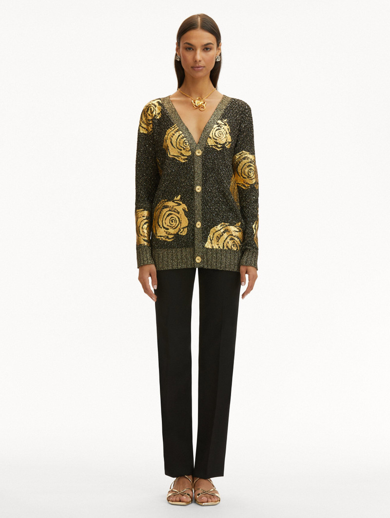GOLD FOIL ENGLISH ROSE CARDIGAN 3