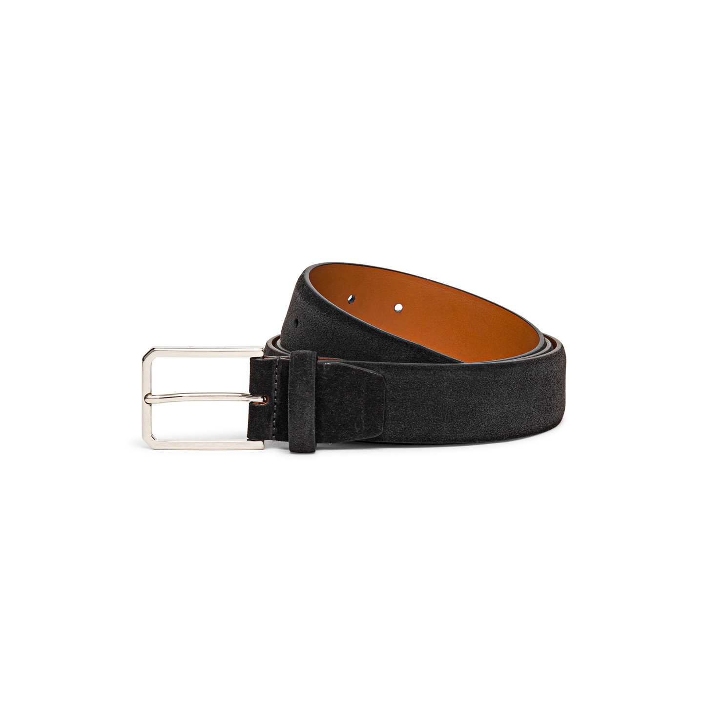 Men’s grey suede adjustable belt - 1