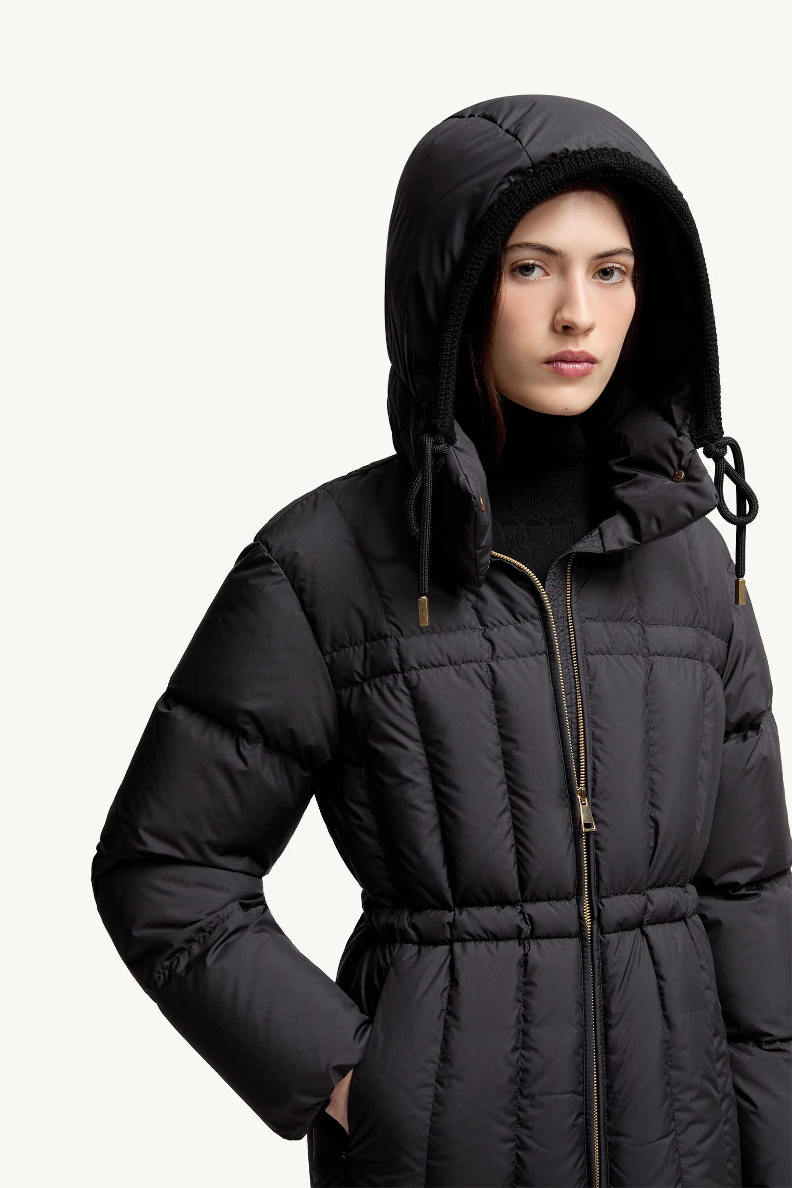 Estom Vertical-Quilted Hooded Short Down Jacket - 6
