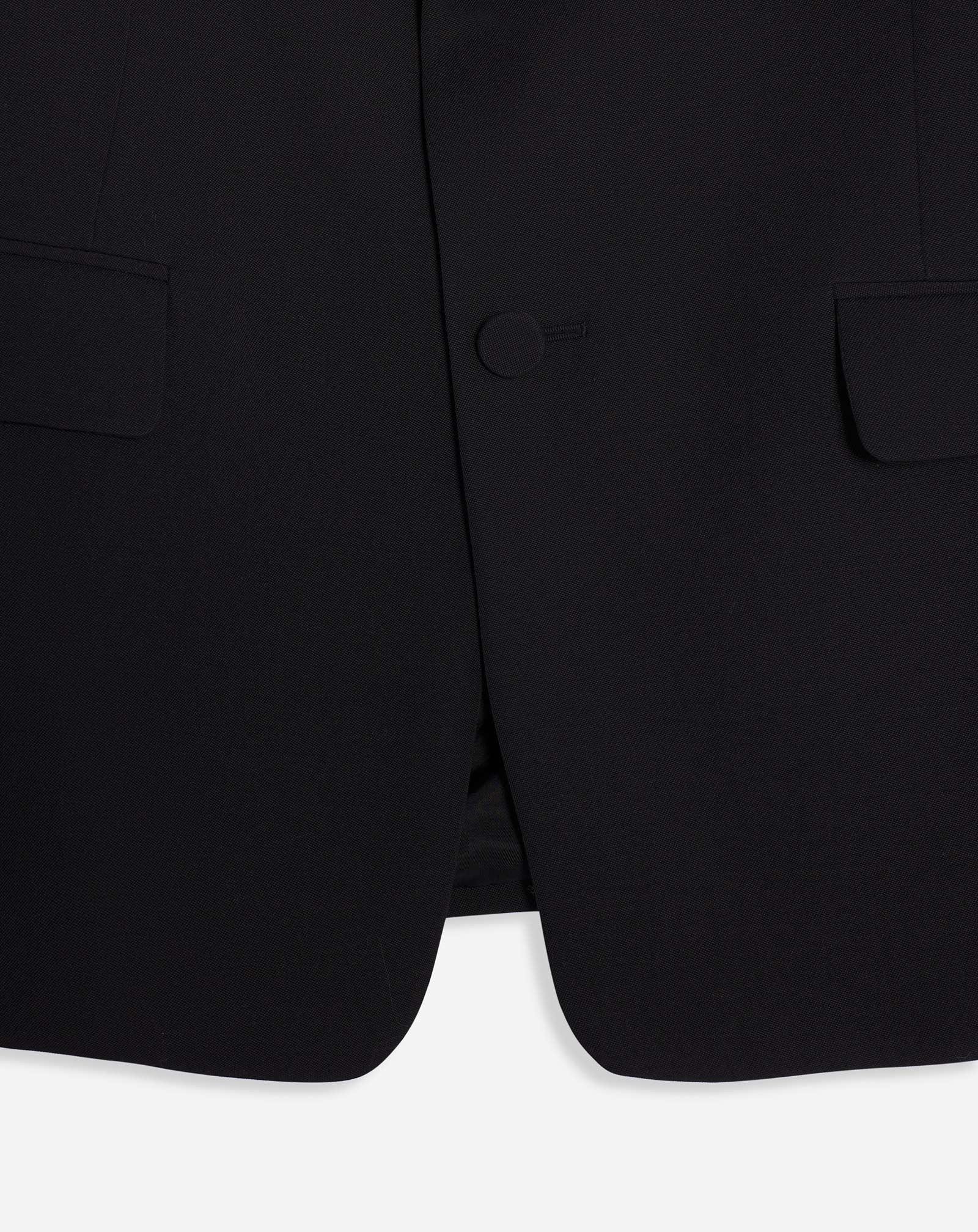 SINGLE-BREASTED FLAP POCKETS JACKET WITH SATIN LAPELS - 5