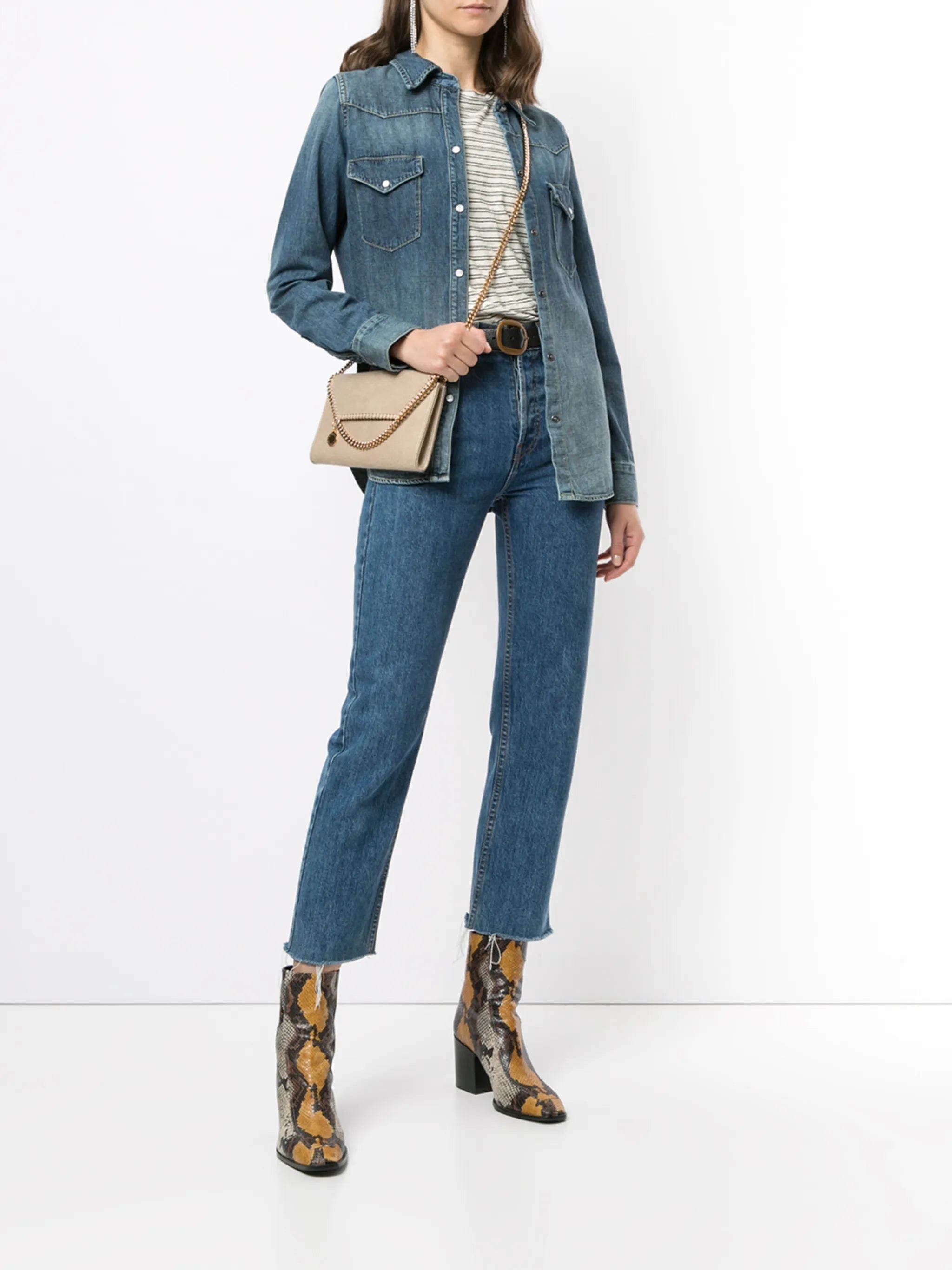 Classic-collar Denim Shirt - 2