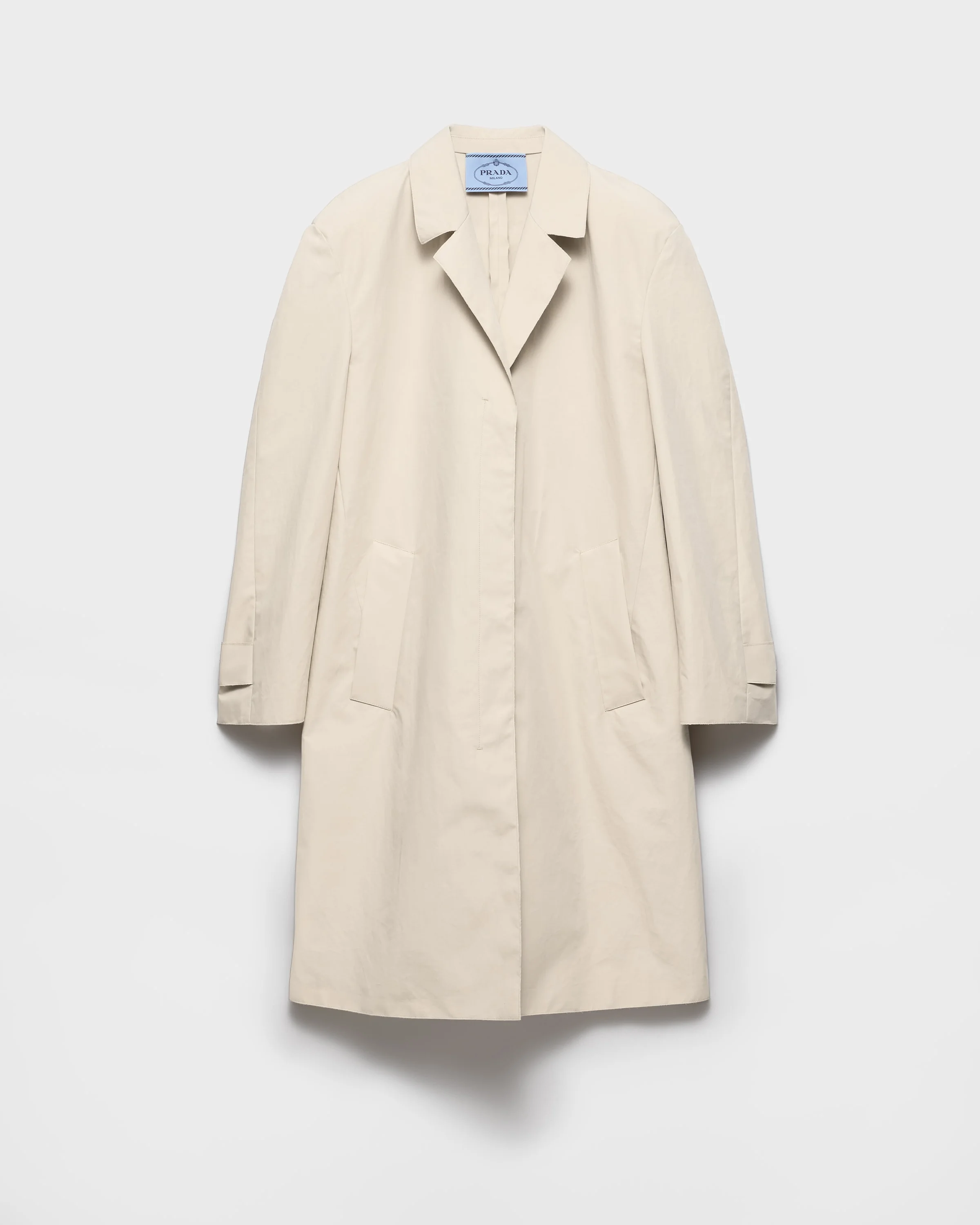 Single-breasted double poplin coat - 1