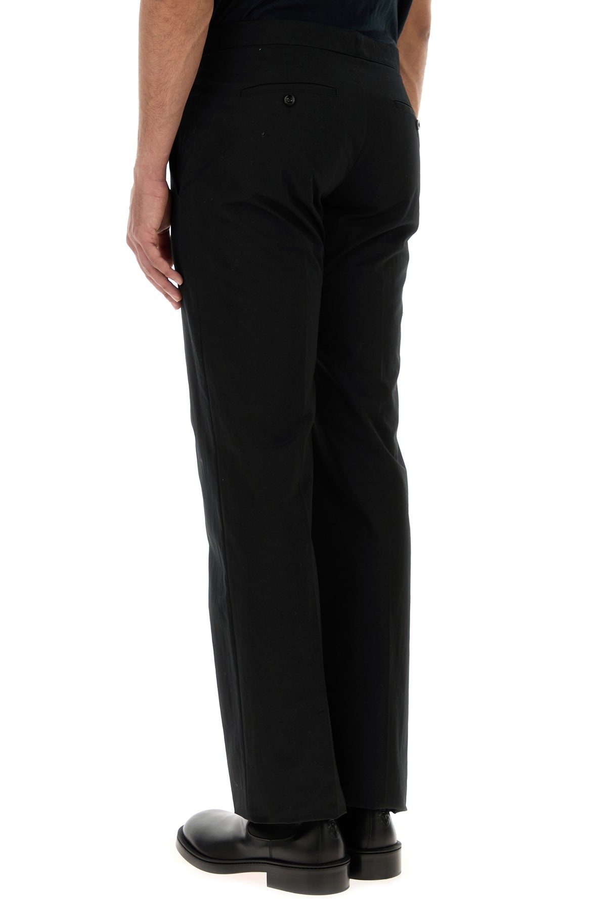 Black cotton blend pant - 4