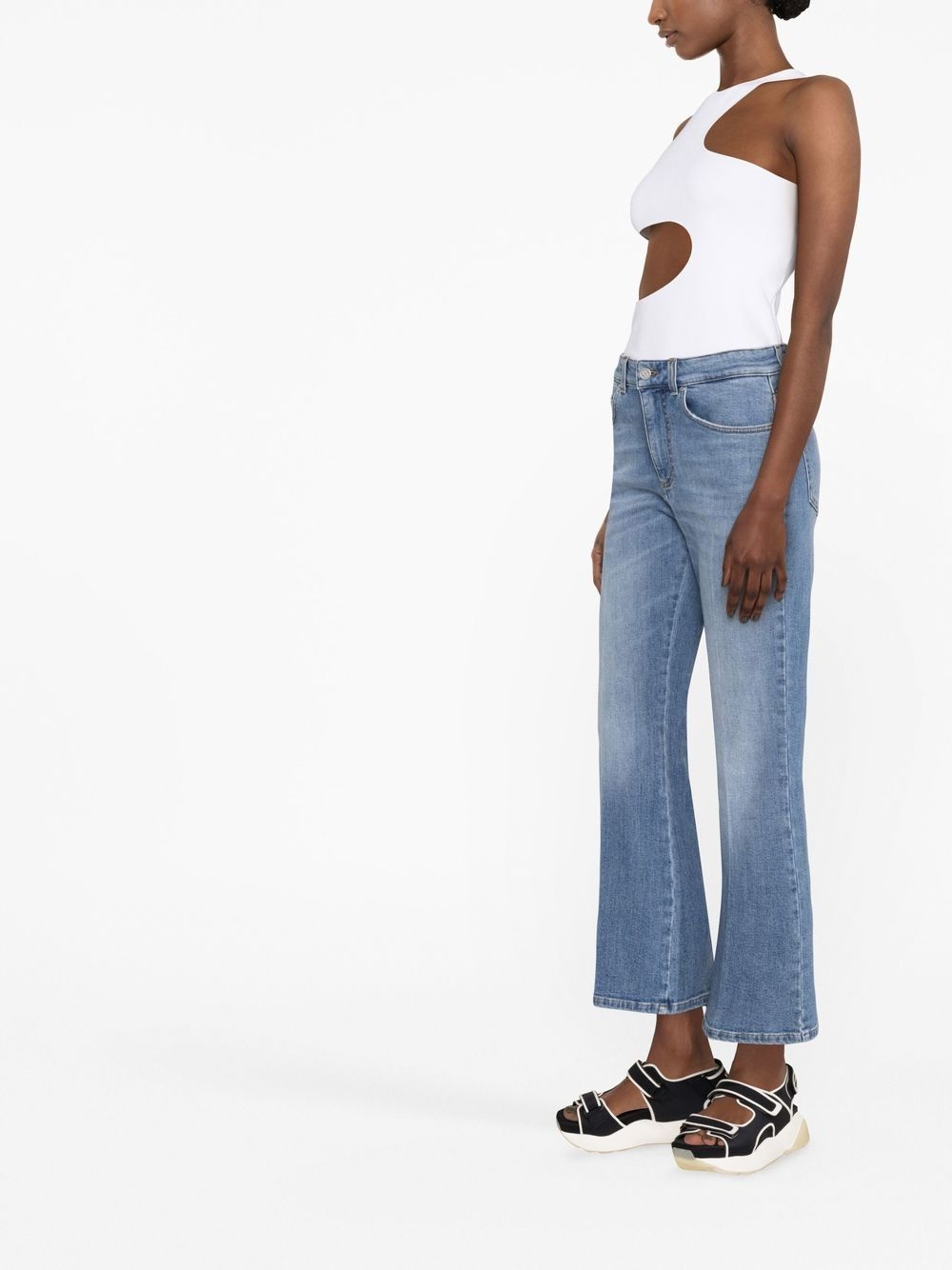 high-waisted flared jeans - 3