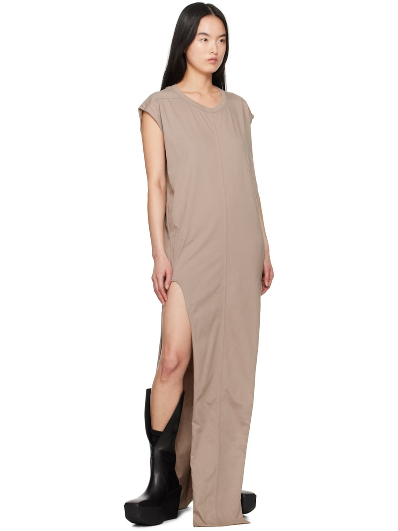 Rick Owens Taupe Hollywood Arrowhead Maxi Dress outlook