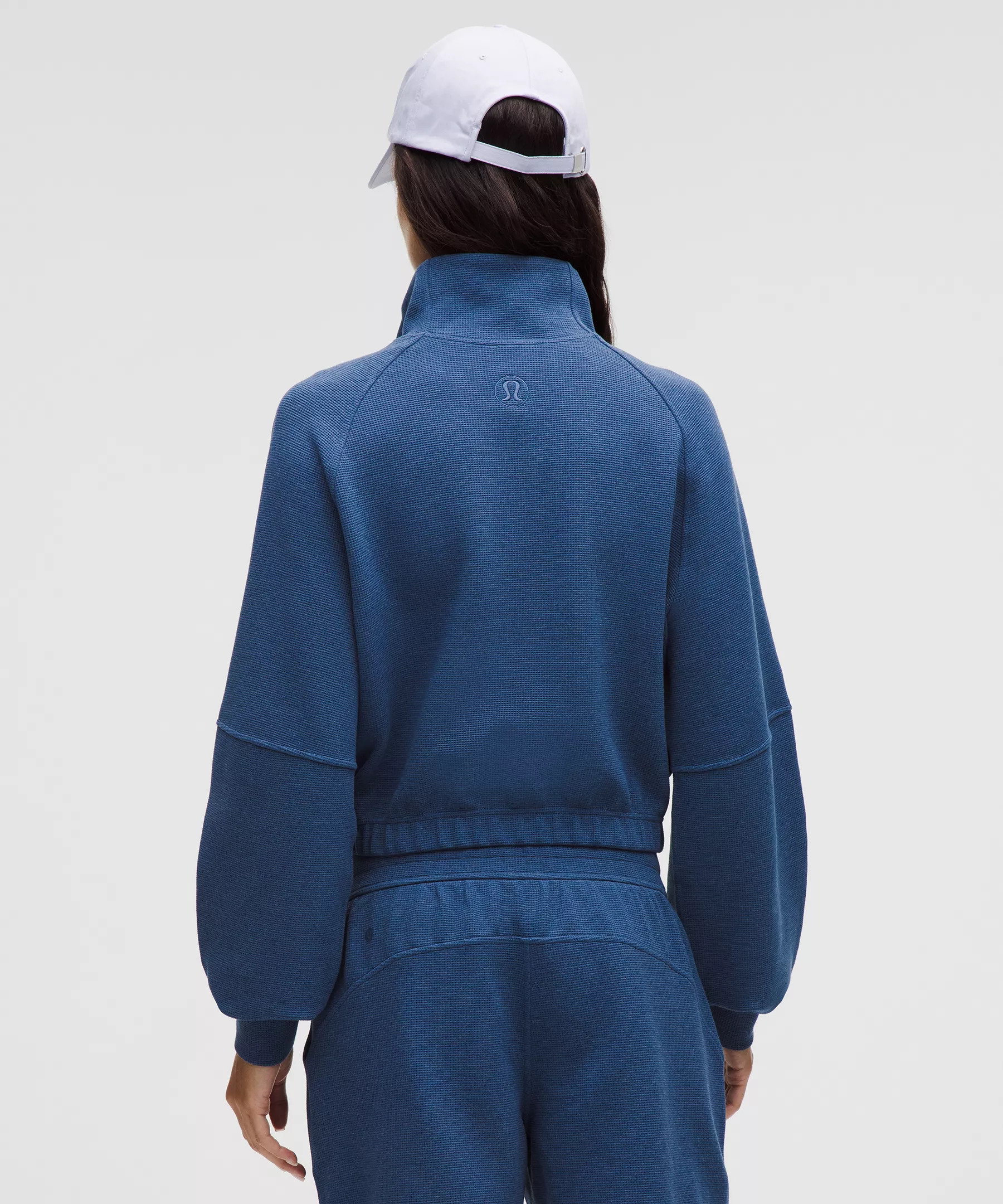 Scuba Cropped Funnel-Neck Half Zip *Waffle - 4