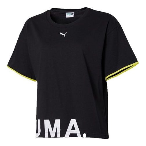 (WMNS) PUMA CHASE Printing Round-neck Black 579140-01 - 1