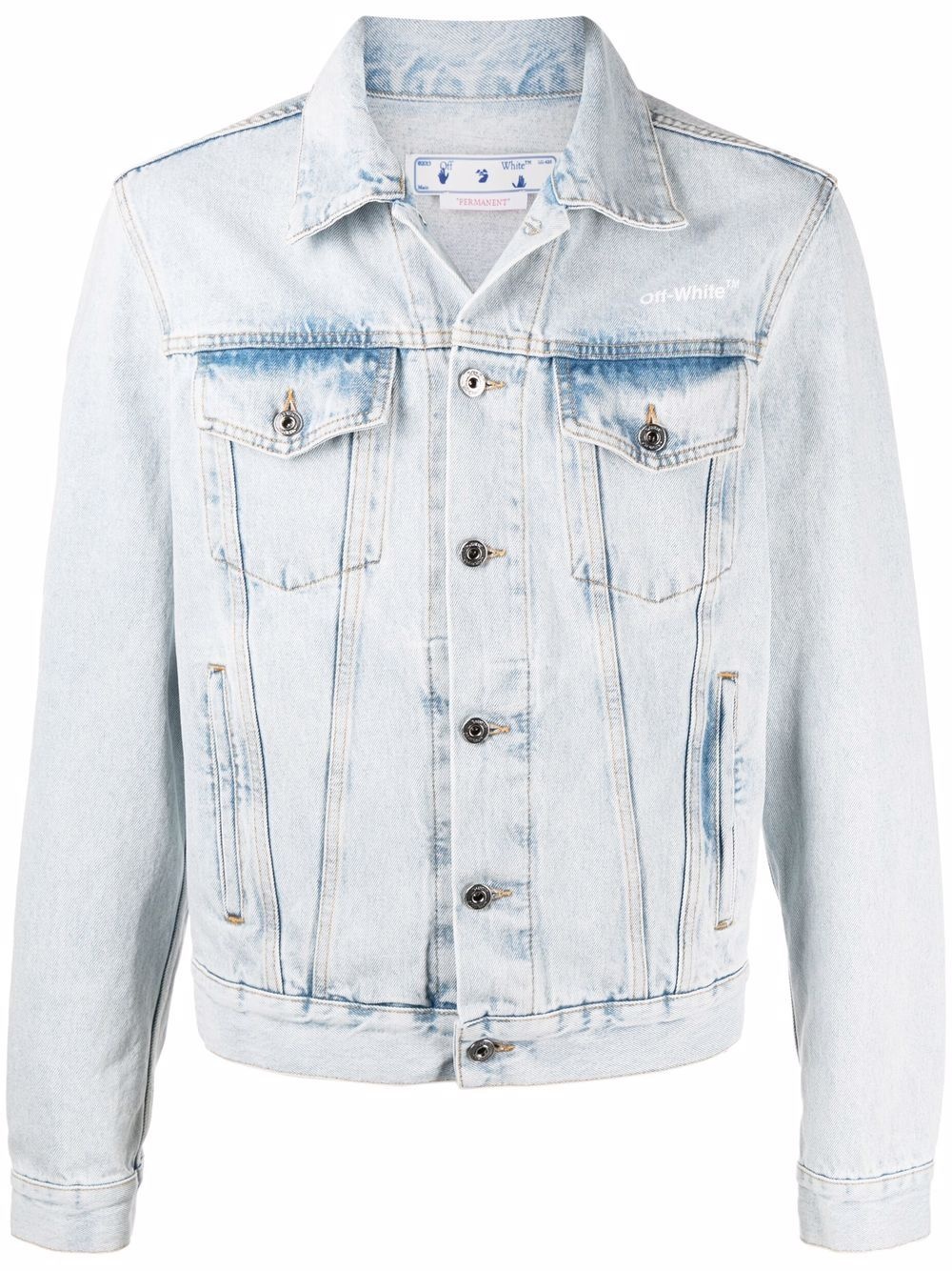 bleached-effect denim jacket - 1