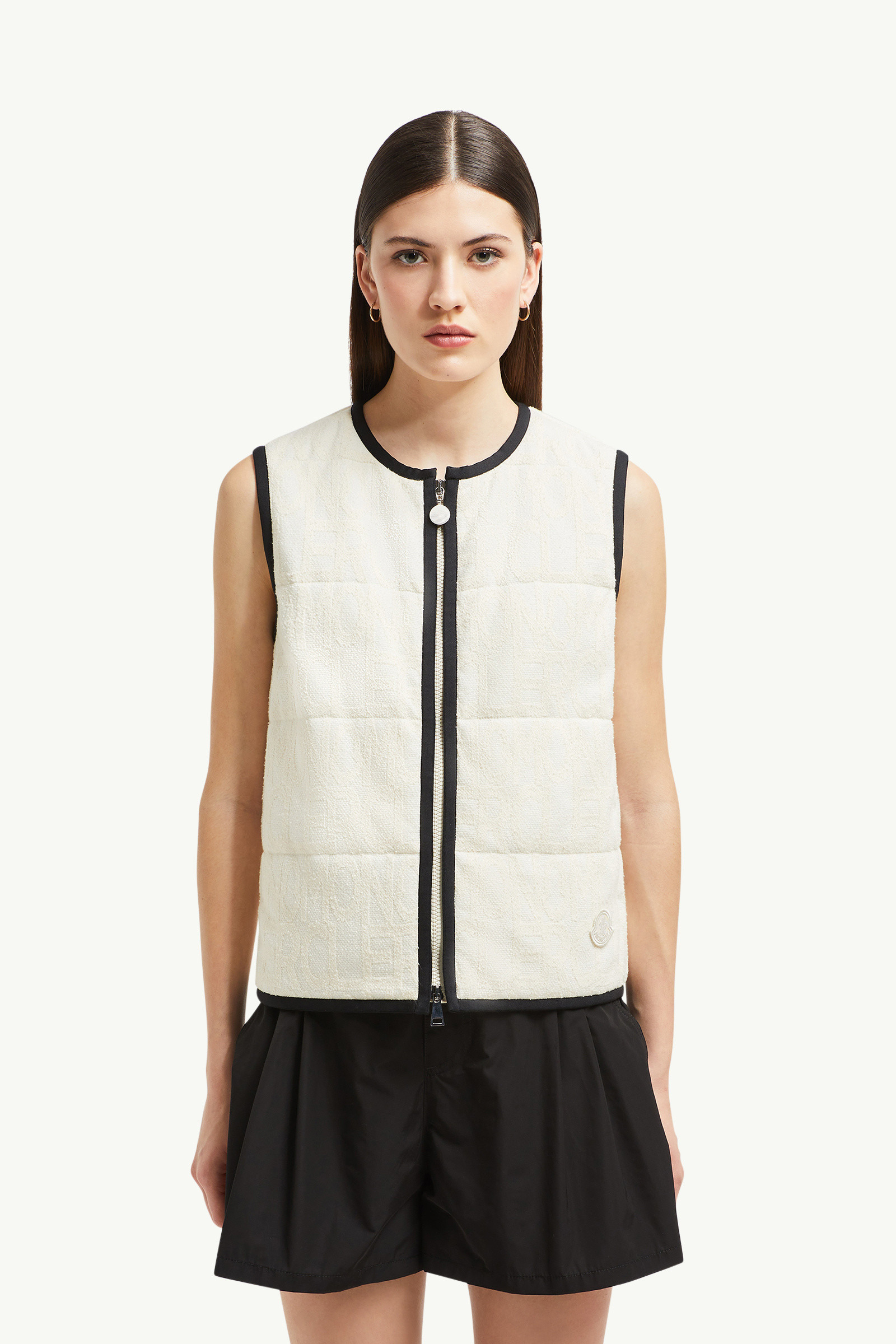 Terry Cloth Logo Jacquard Padded Vest - 3