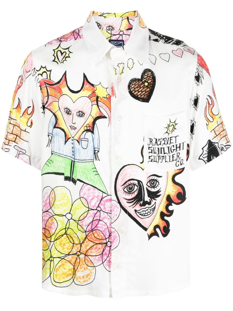 Drawstrings graphic-print shirt 1
