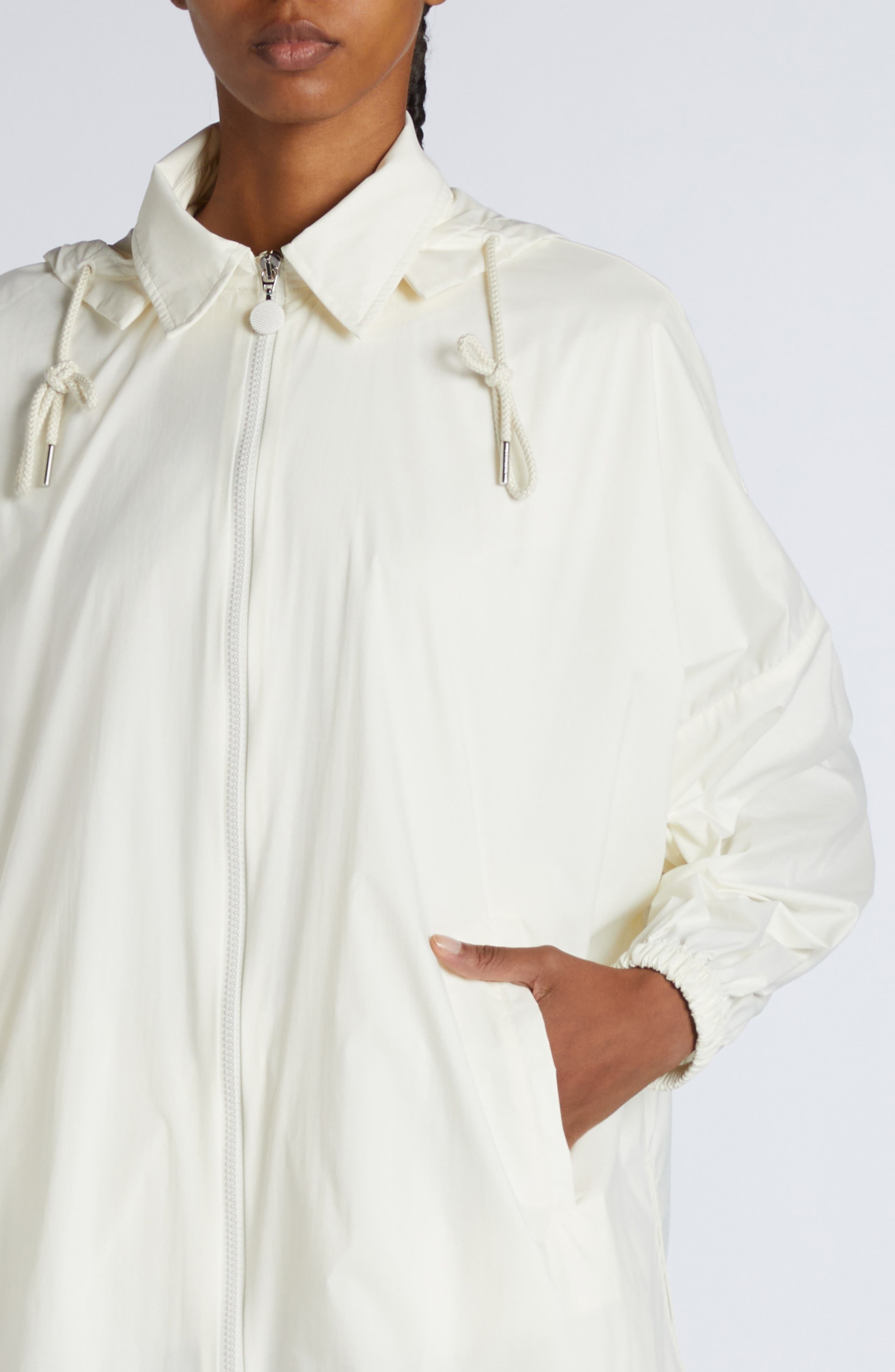Moncler Hooded Shirt Jacket in White at Nordstrom - 5