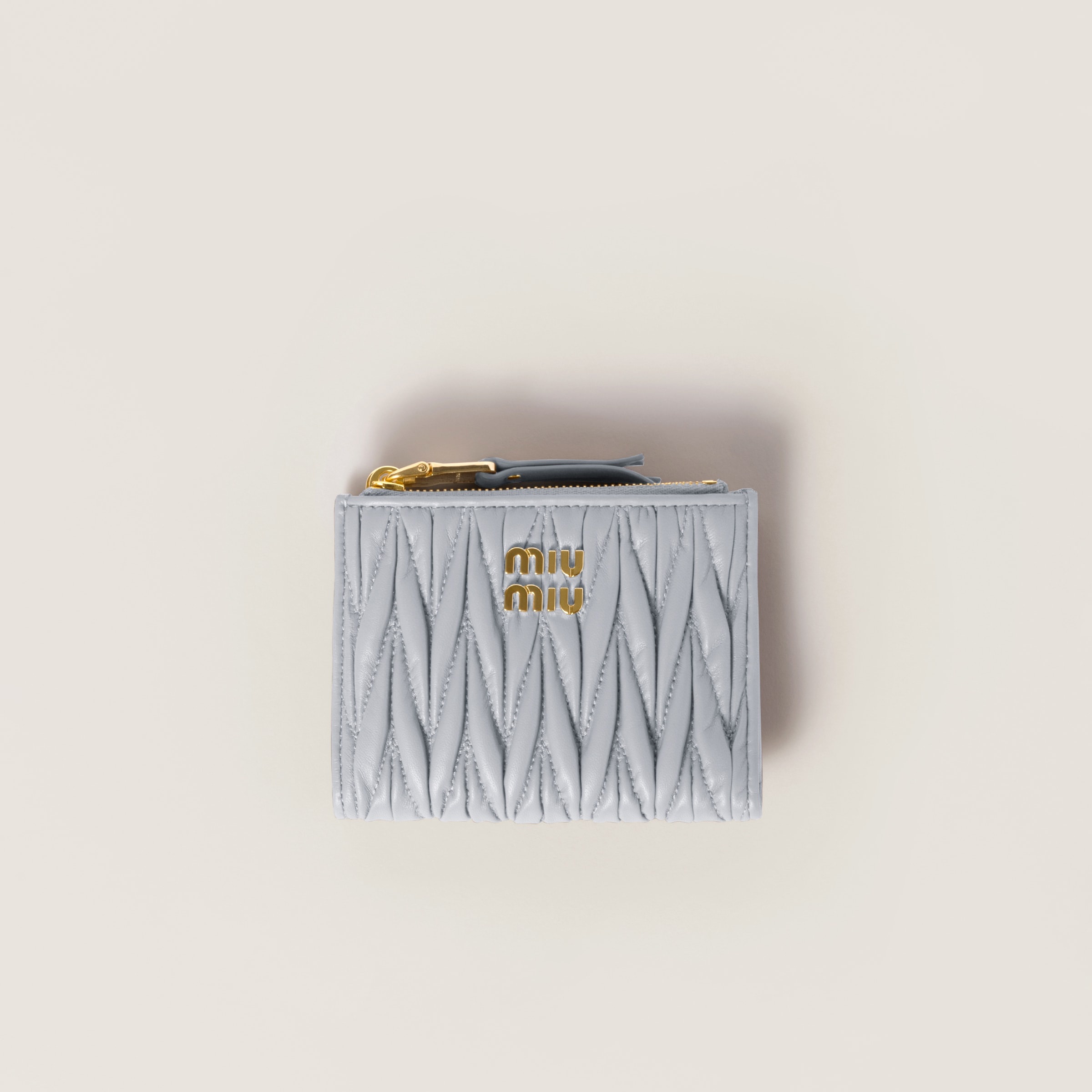 Matelassé nappa leather small wallet - 1