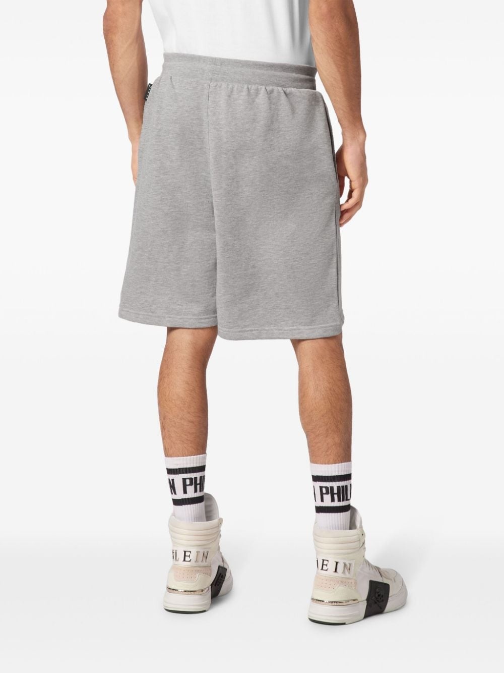 logo-plaque cotton-blend shorts - 4
