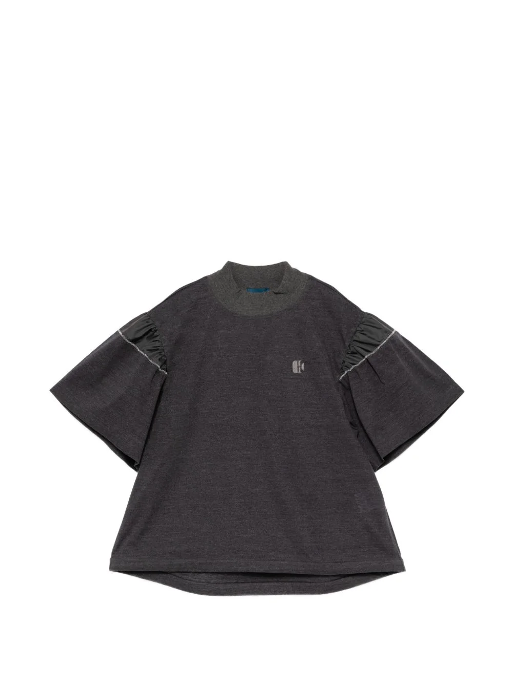 ruffled short-sleeve T-shirt - 1