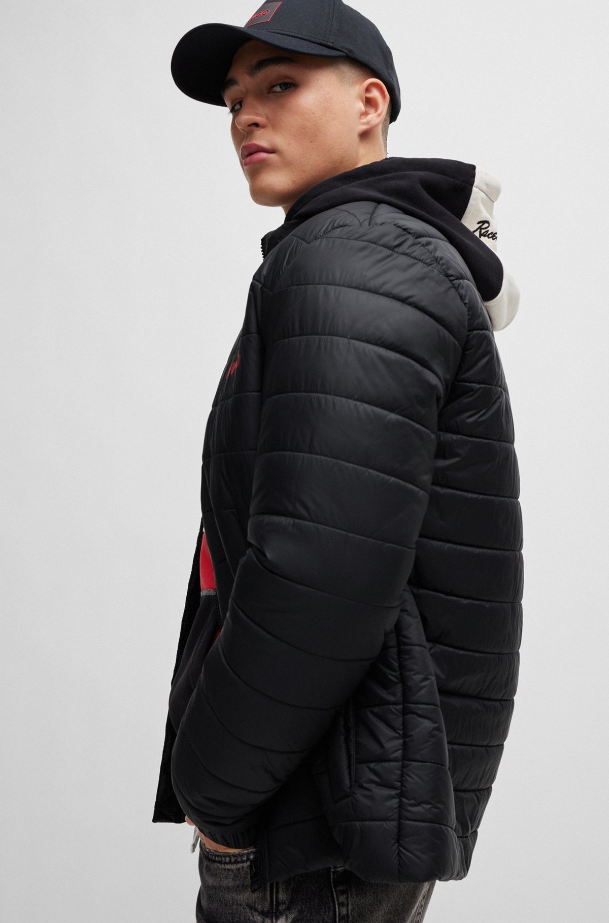 WATER-REPELLENT SLIM-FIT JACKET WITH LOGO PRINT - 6
