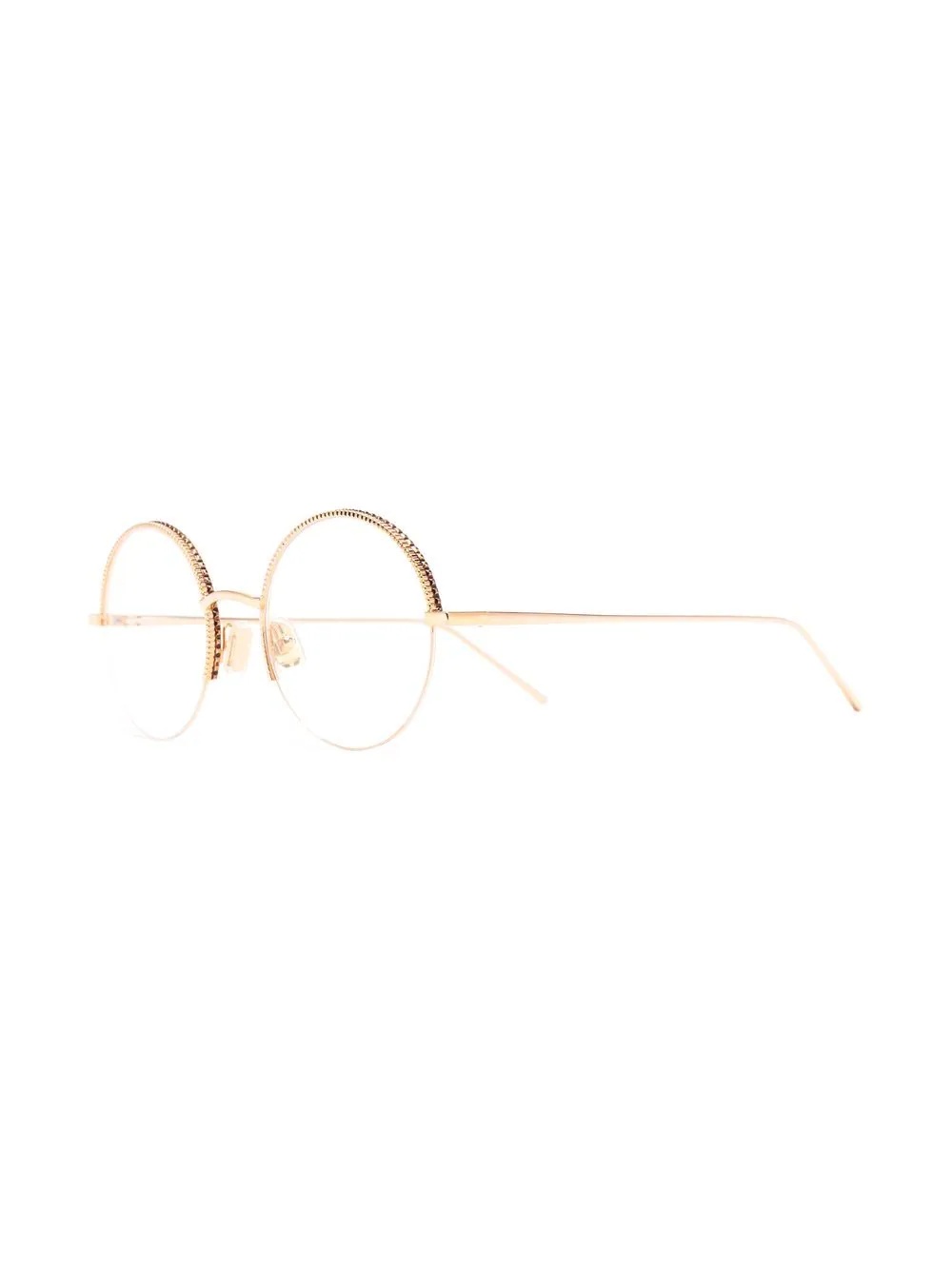 round-frame gold-tone glasses - 2